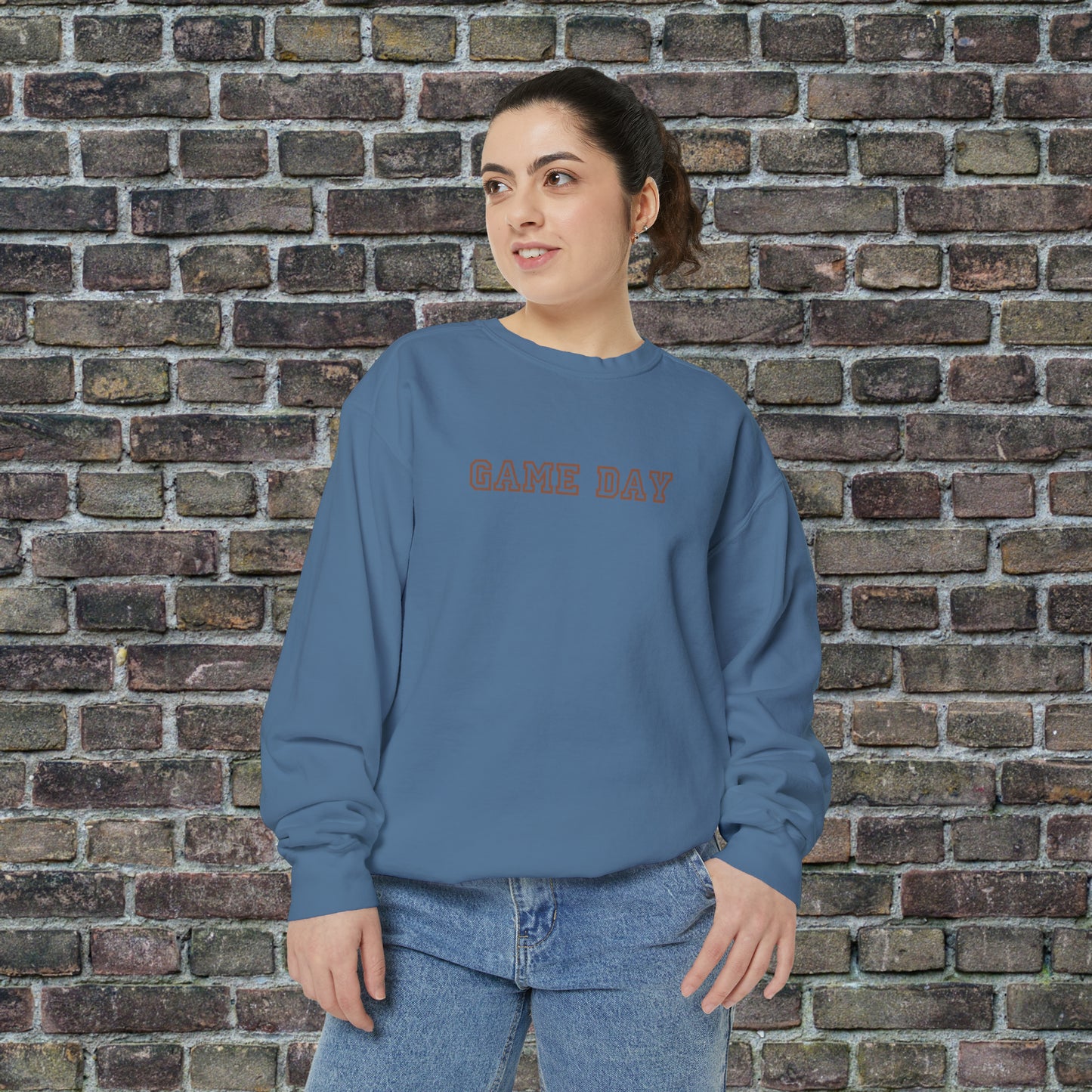 Game Day Comfort Colors Sweater - Brown Text