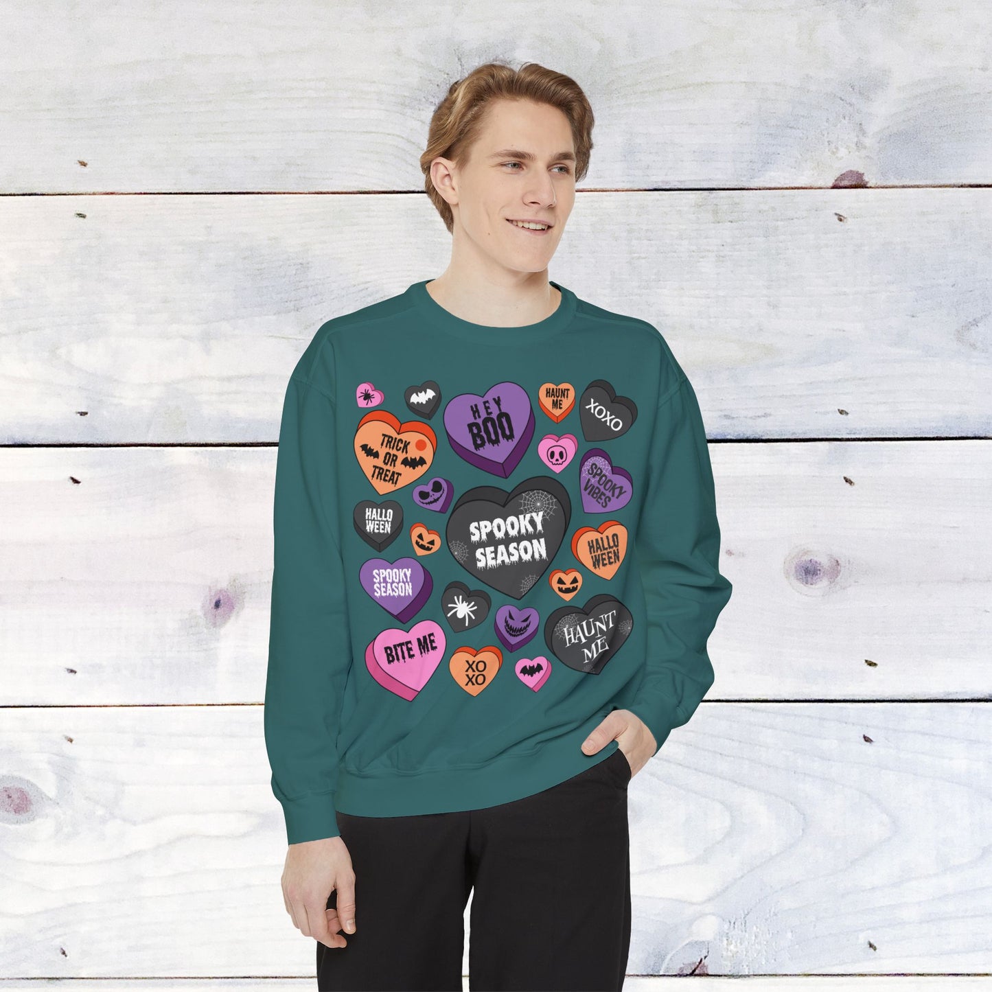 Halloween Conversation Hearts - Comfort Colors Sweater