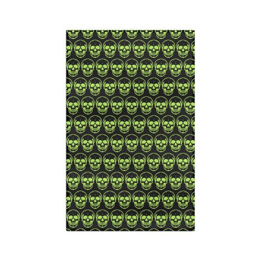 Green Skull Microfiber Tea Towel