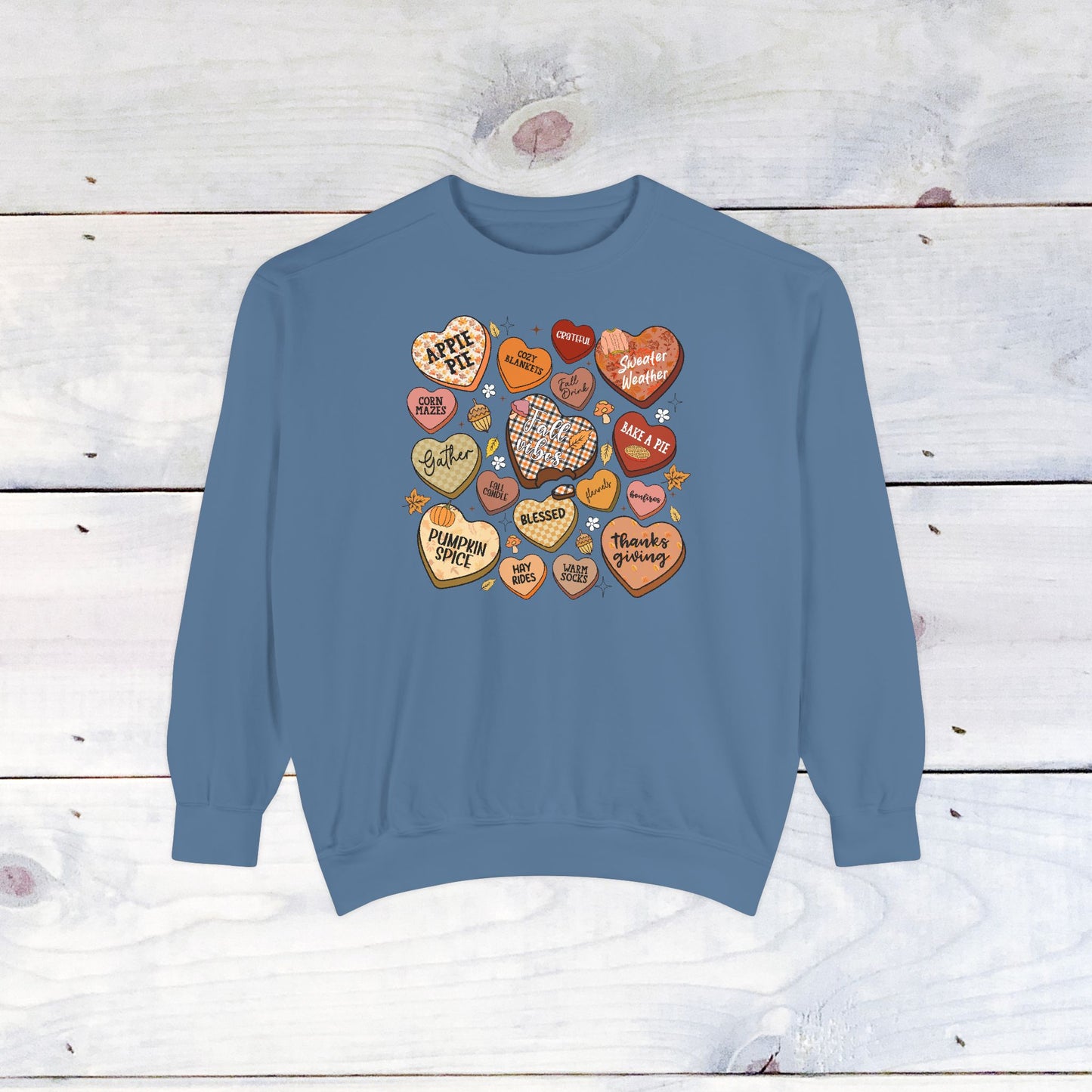 Fall Conversation Hearts Comfort Colors Sweater