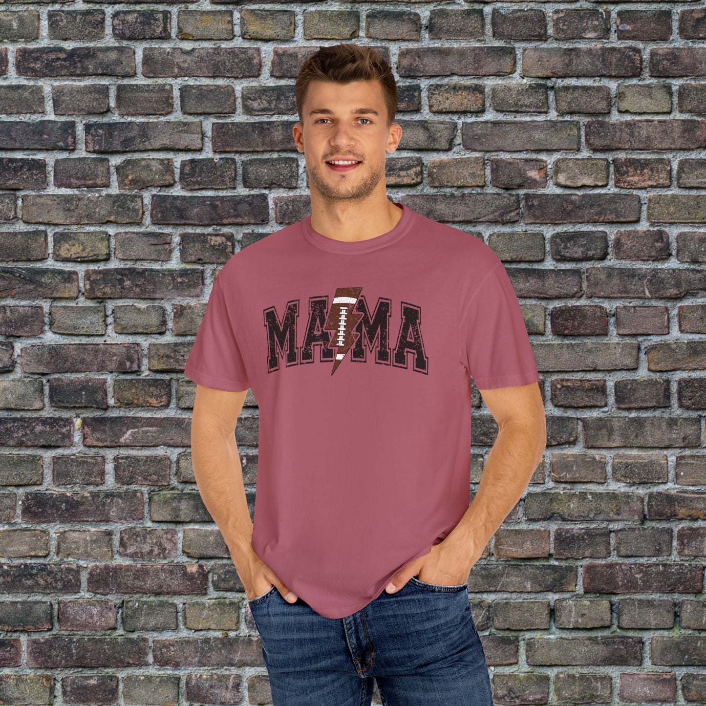 Football Mama Bolt Comfort Colors T