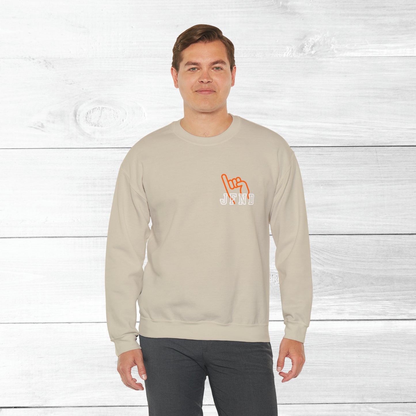 JFND front and Yellowjacket back Sweater