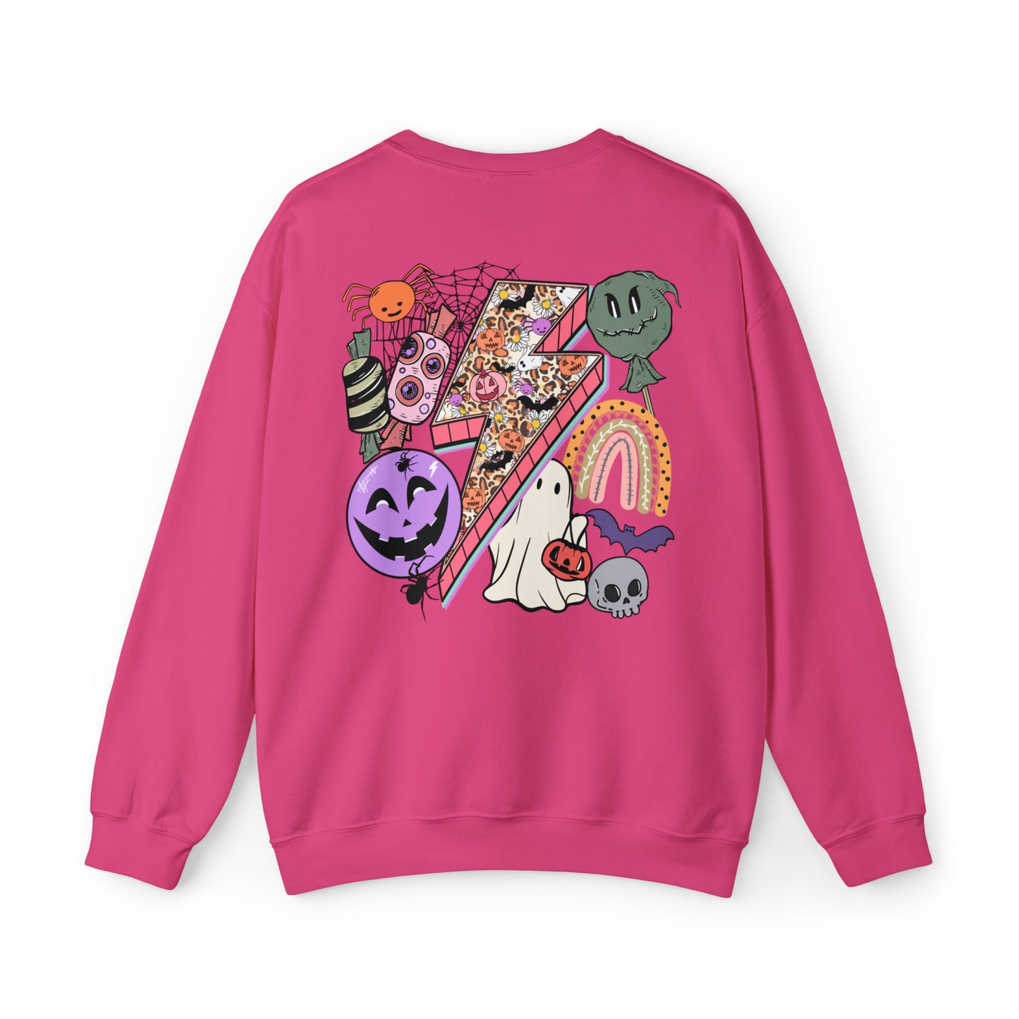 Halloween - Franken Smile Front, Halloween Bolt Back - Sweater / Pullover