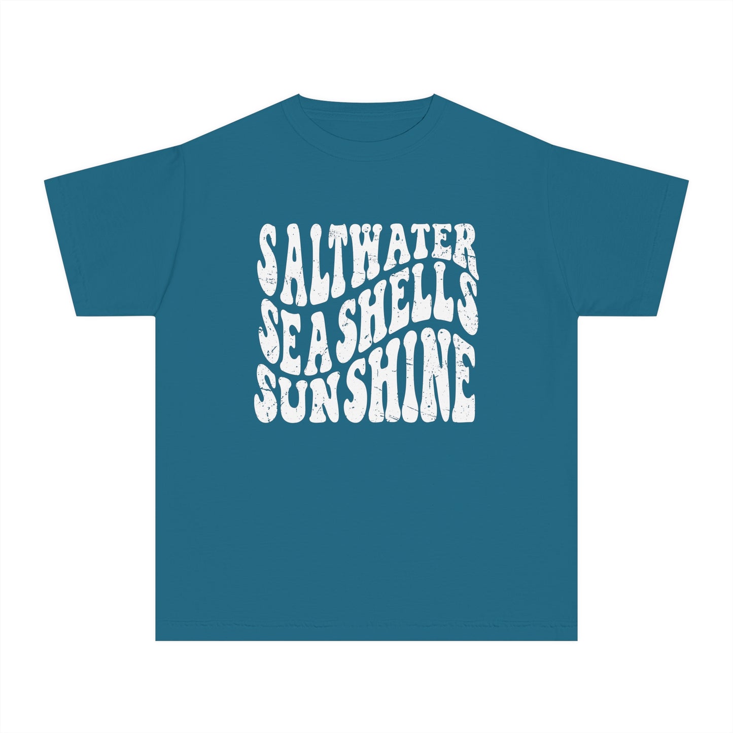 Youth Saltwater, Seashells, Sunshine Comfort Colors Youth Tee