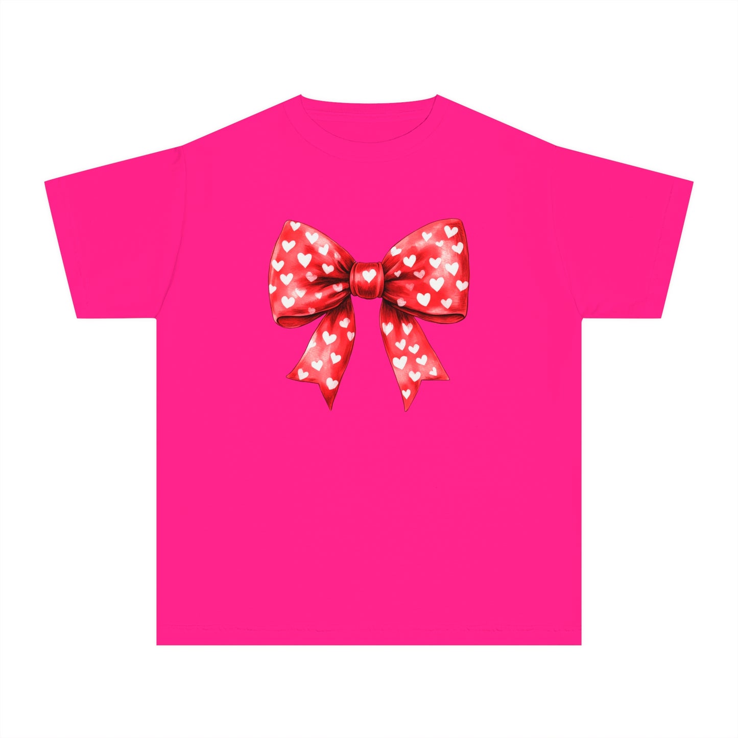 Heart Bow Youth Comfort Colors Tee