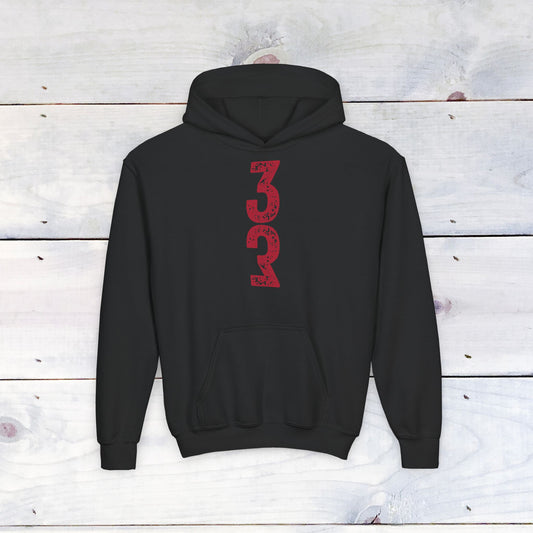 Red 3up3down Youth Heavy Blend Hooded Sweatshirt