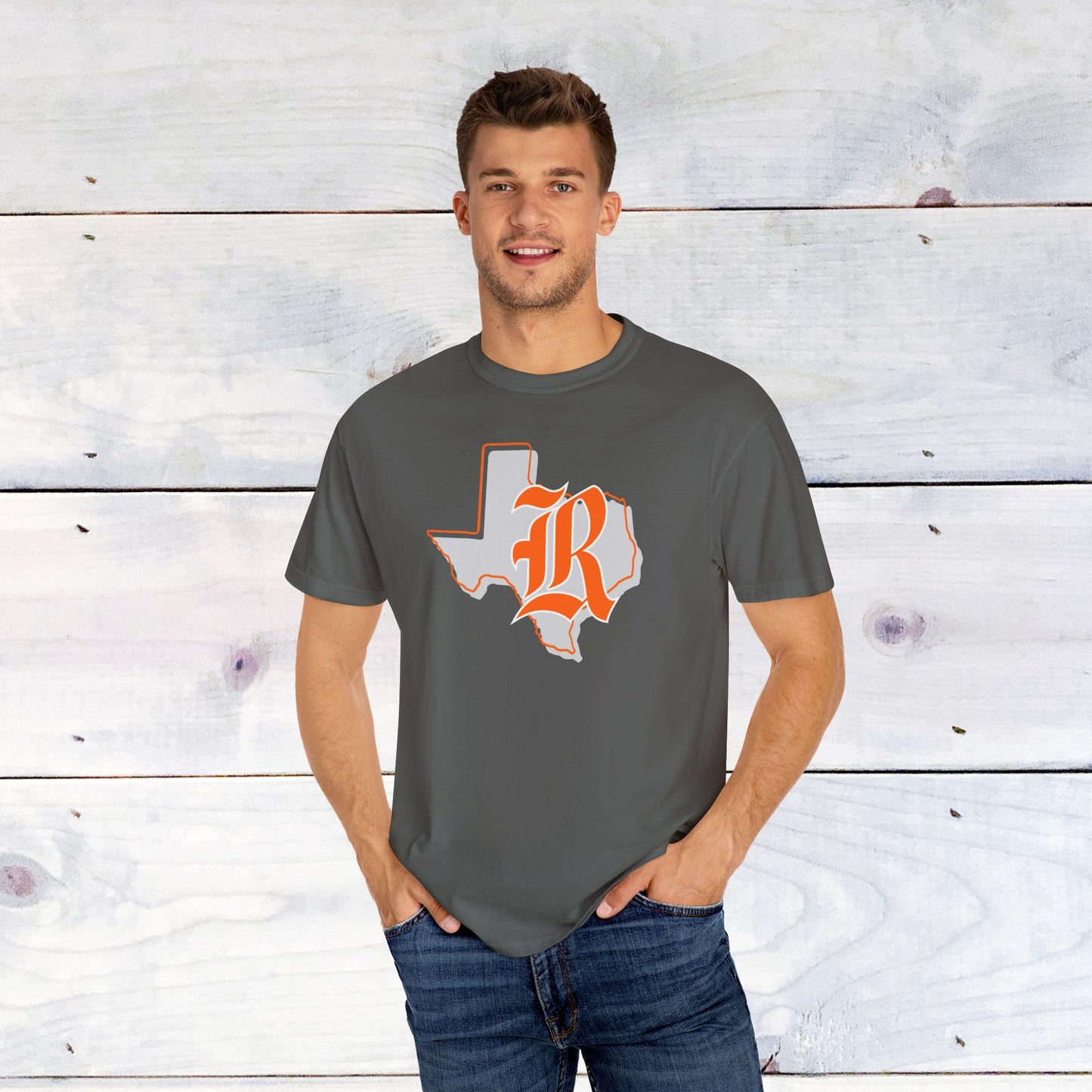 Rockwall Texas Unisex Comfort Colors T-Shirt - Orange Outline