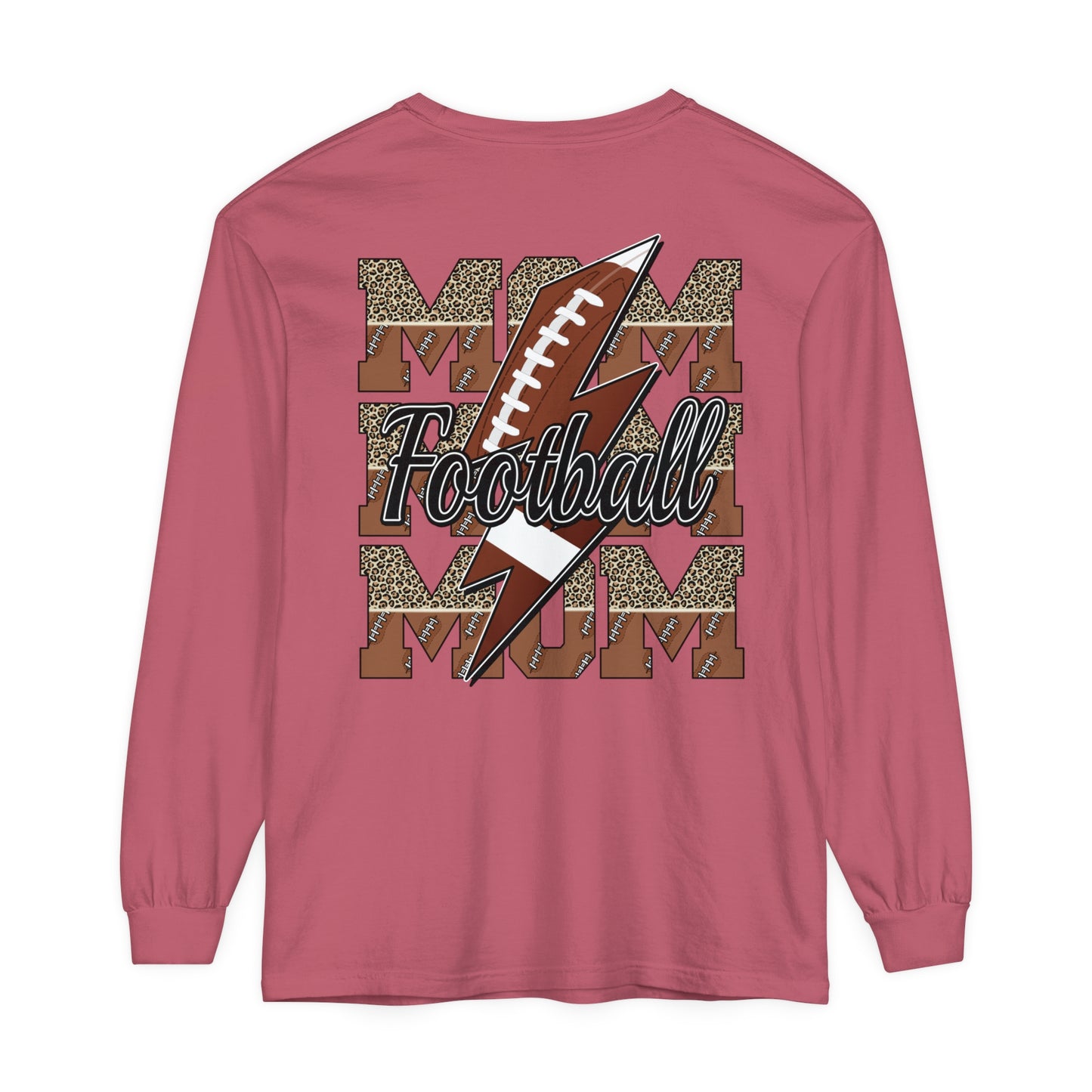 Football Mom Long Sleeve Comfort Colors T Shirt