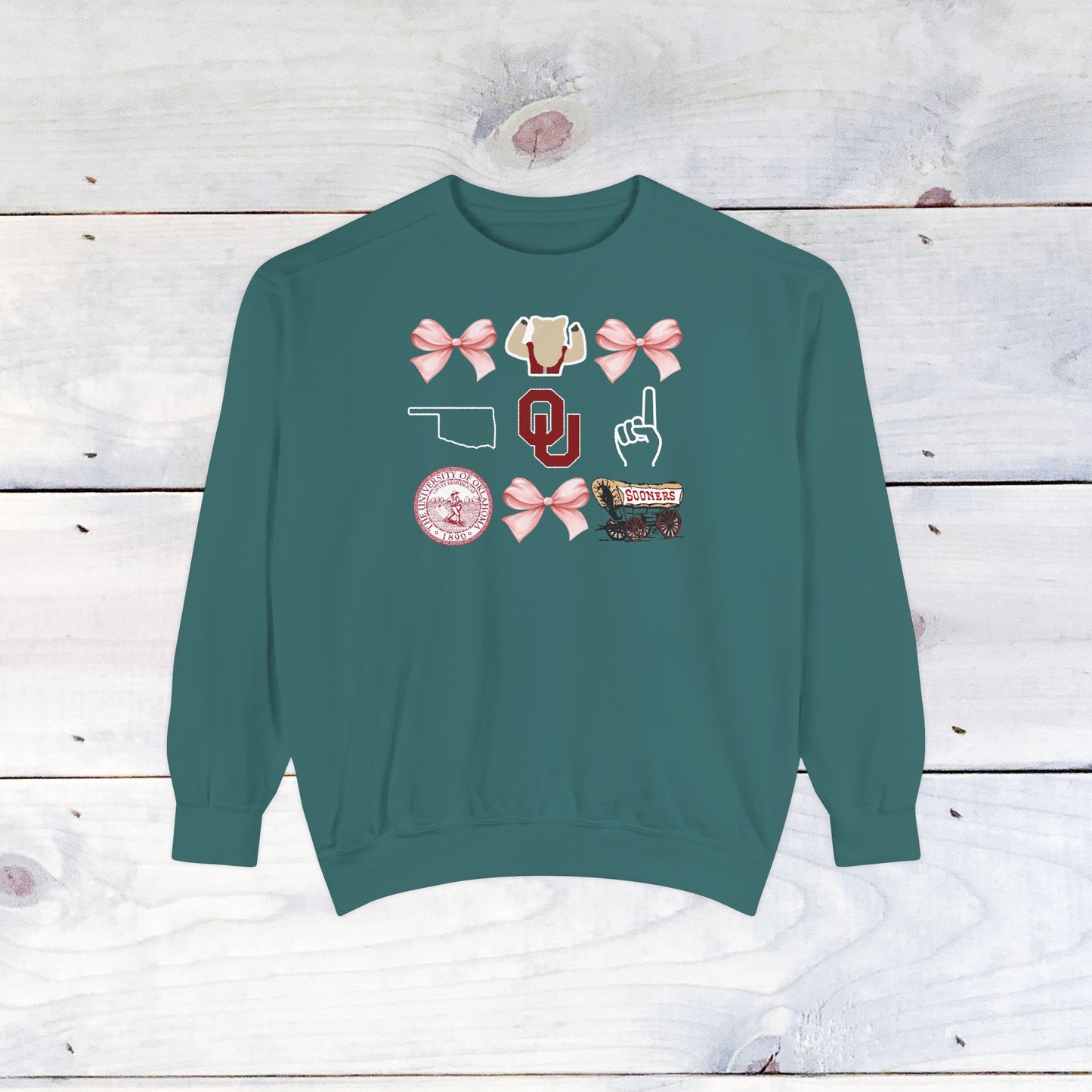 Oklahoma Sooners Bow Comfort Colors Sweater - Dark
