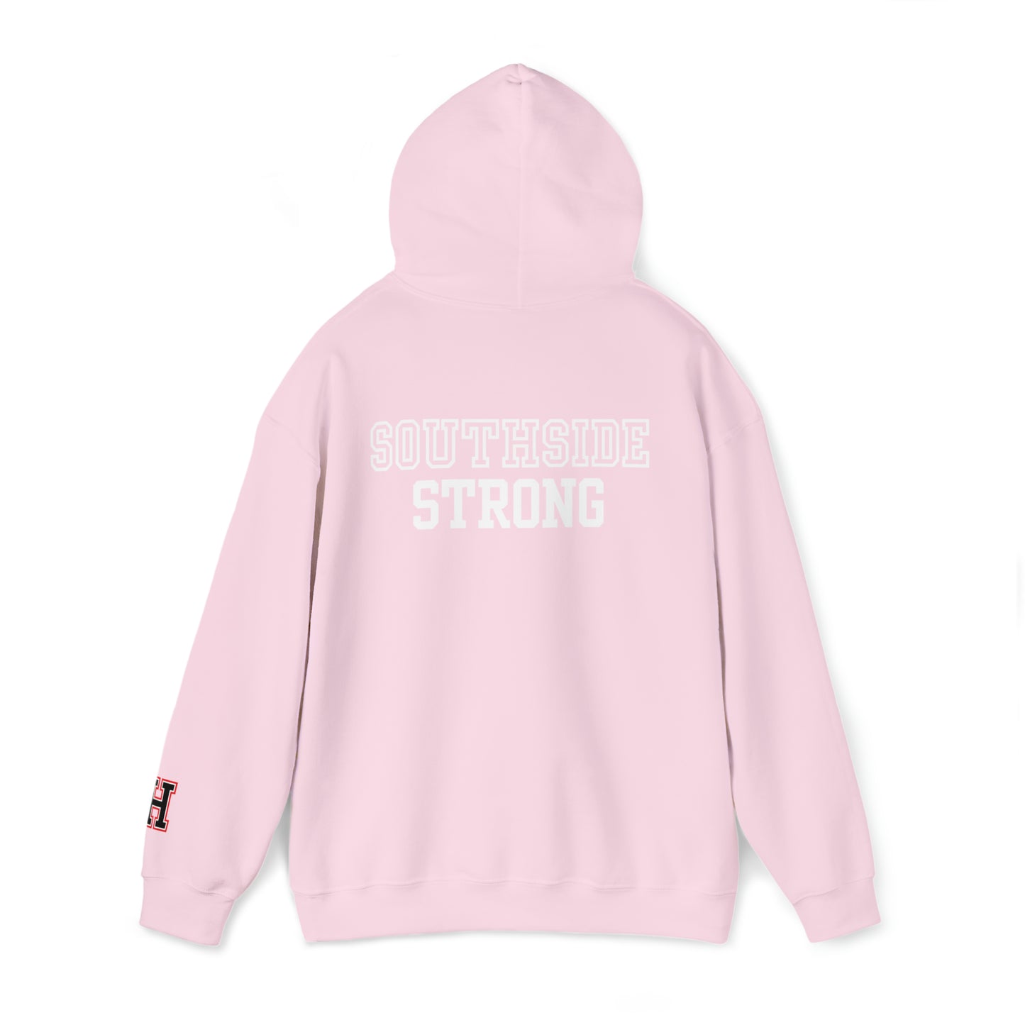 Heath Hawks WTD front Southside Strong back - H Cuff  - Hoodie