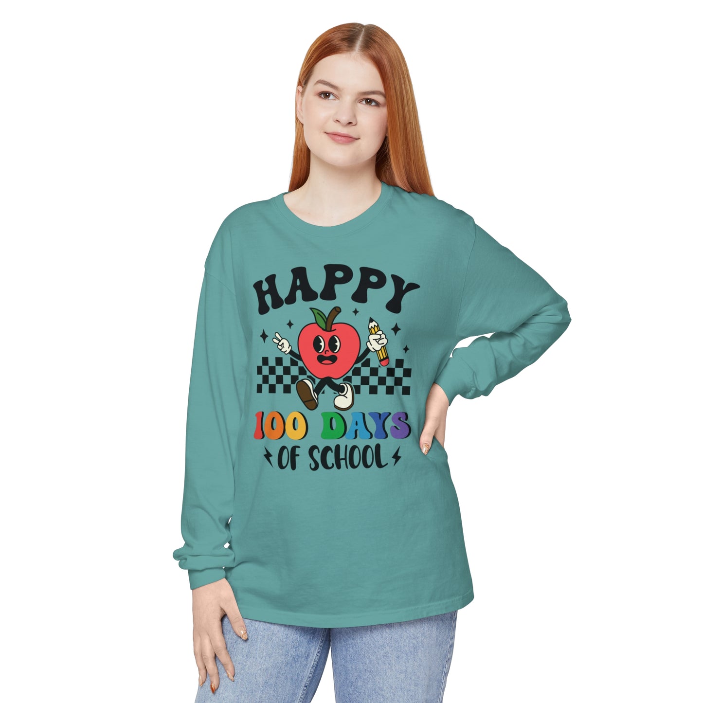 Happy 100 Days Comfort Colors Long Sleeve T-Shirt