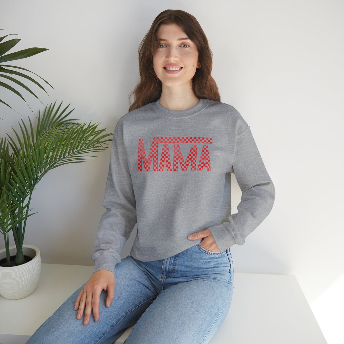 Red Mama Checkered Sweater