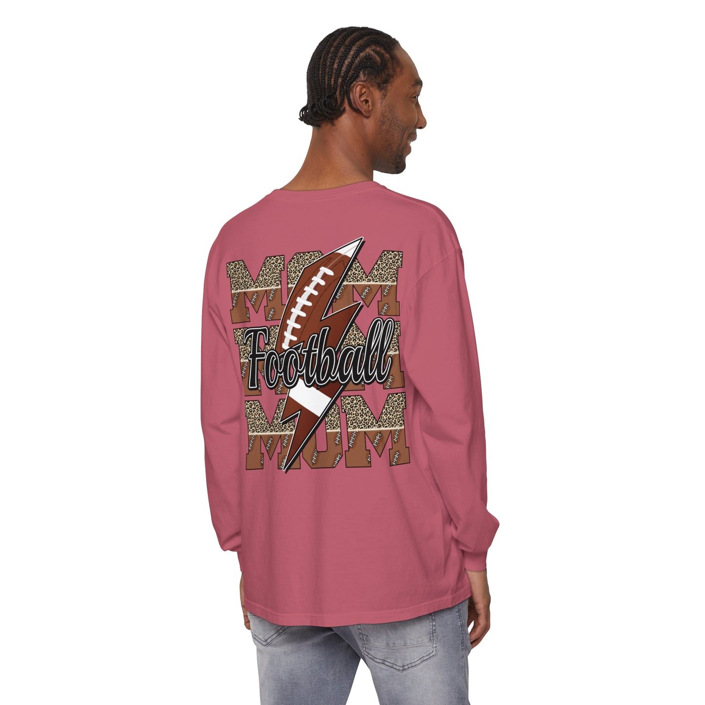 Football Mom Long Sleeve Comfort Colors T Shirt