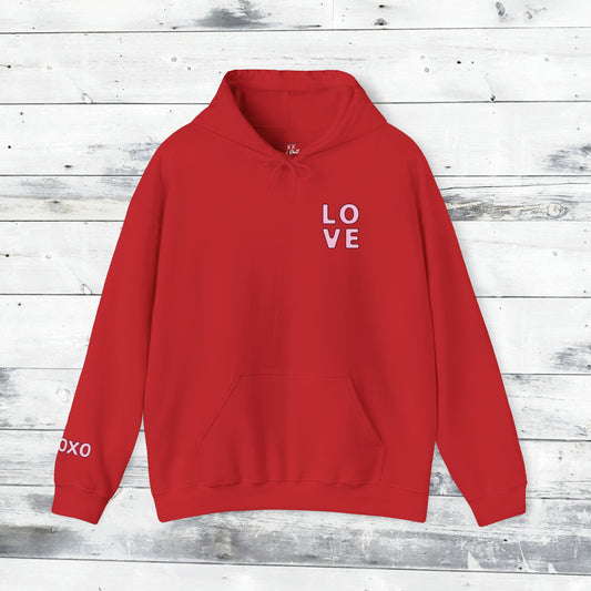 Valentines LOVE Hoodie - XOXO right cuff