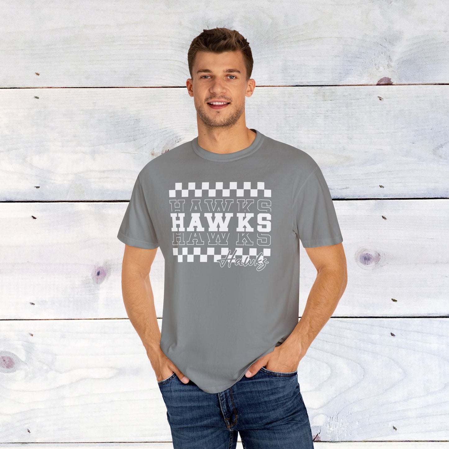 Hawks Check Comfort Colors Unisex Tee