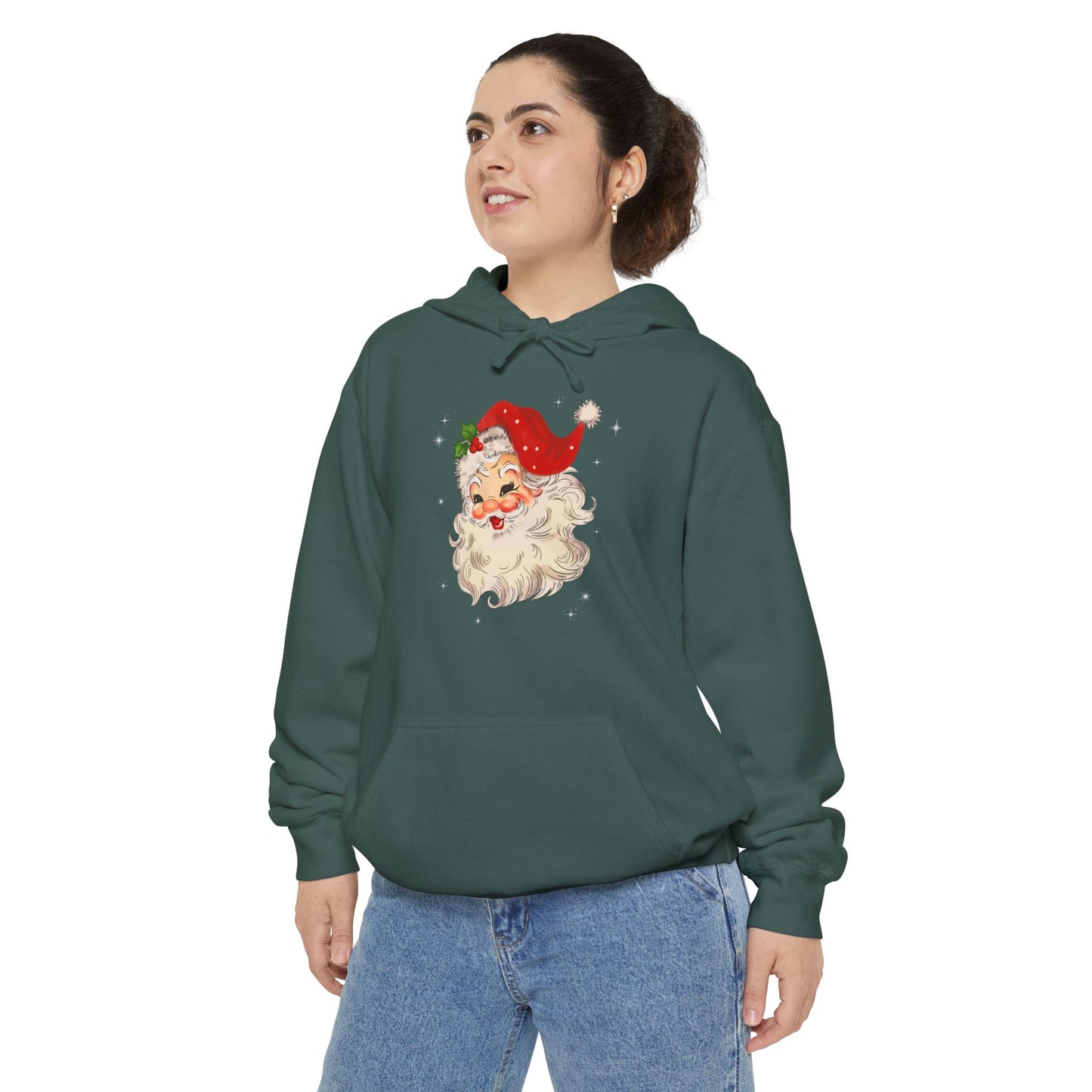 Sparkle Santa Comfort Colors Hoodie