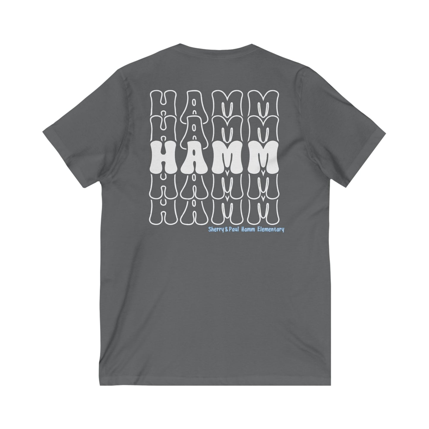 Hamm Unisex V-Neck Tee, Repeat Back:Logo Front