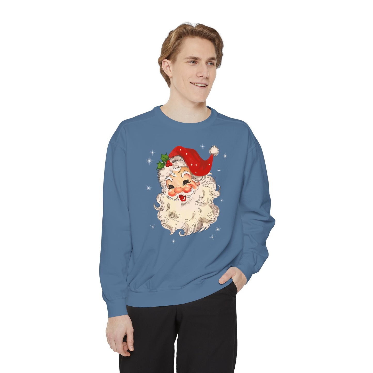 Sparkle Santa Comfort Colors Sweater