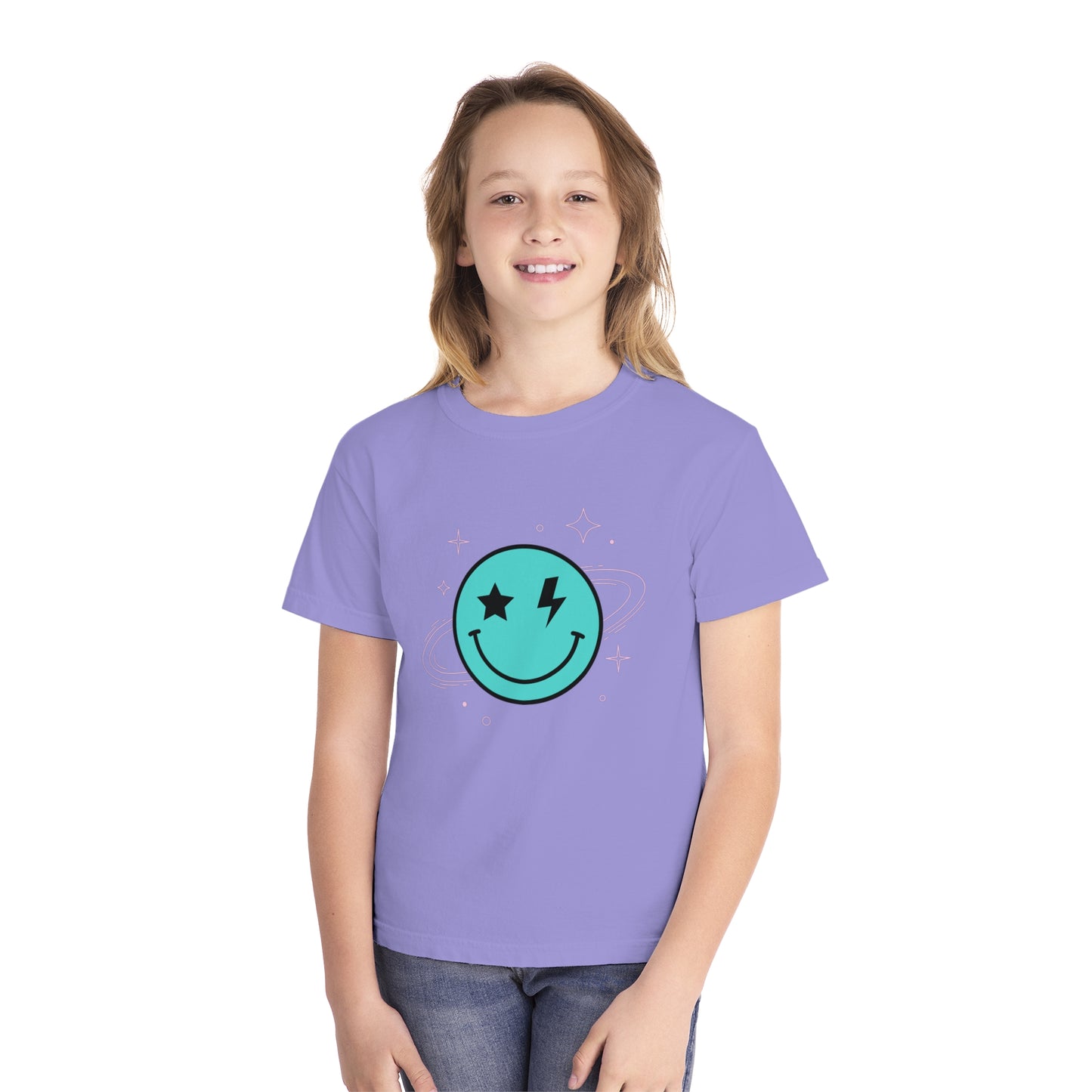 Youth Space Smiley Comfort Colors T-Shirt