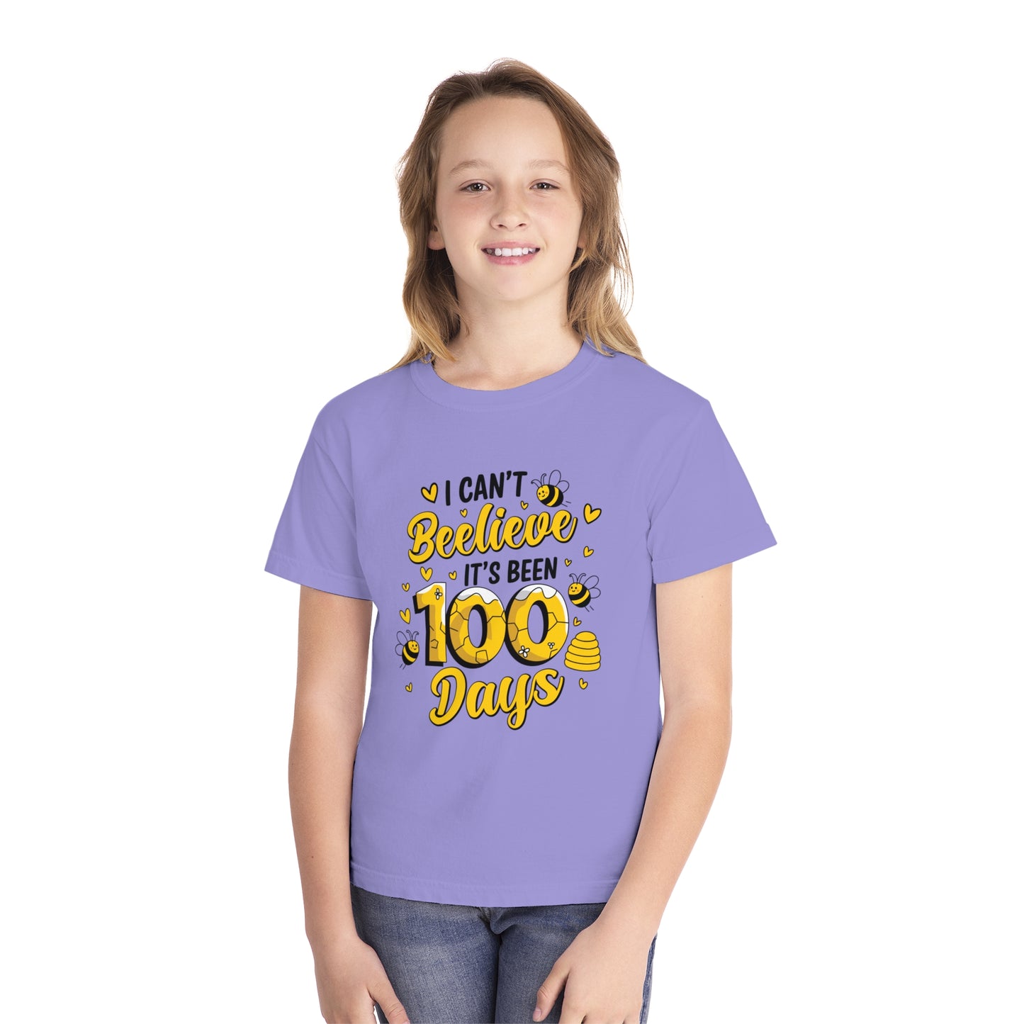 Youth I Can't Beelieve 100 Days Comfort Colors Tee