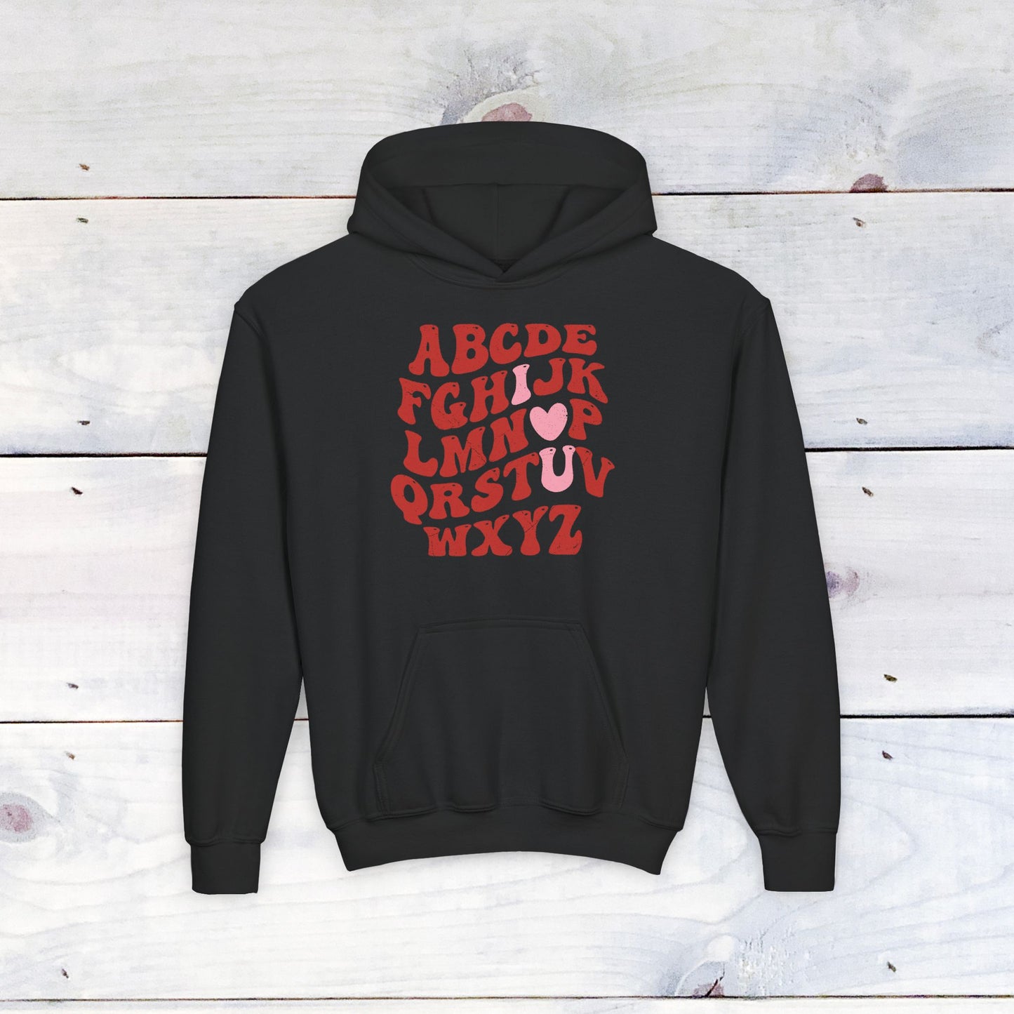 Red Alpha I Love You Youth Hoodie
