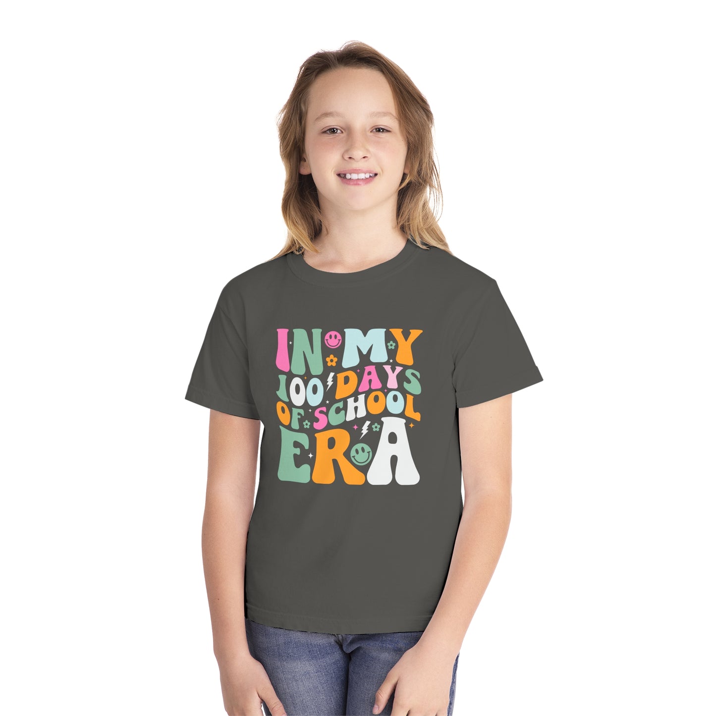 Youth 100 Groovy Days Era Comfort Colors Tee