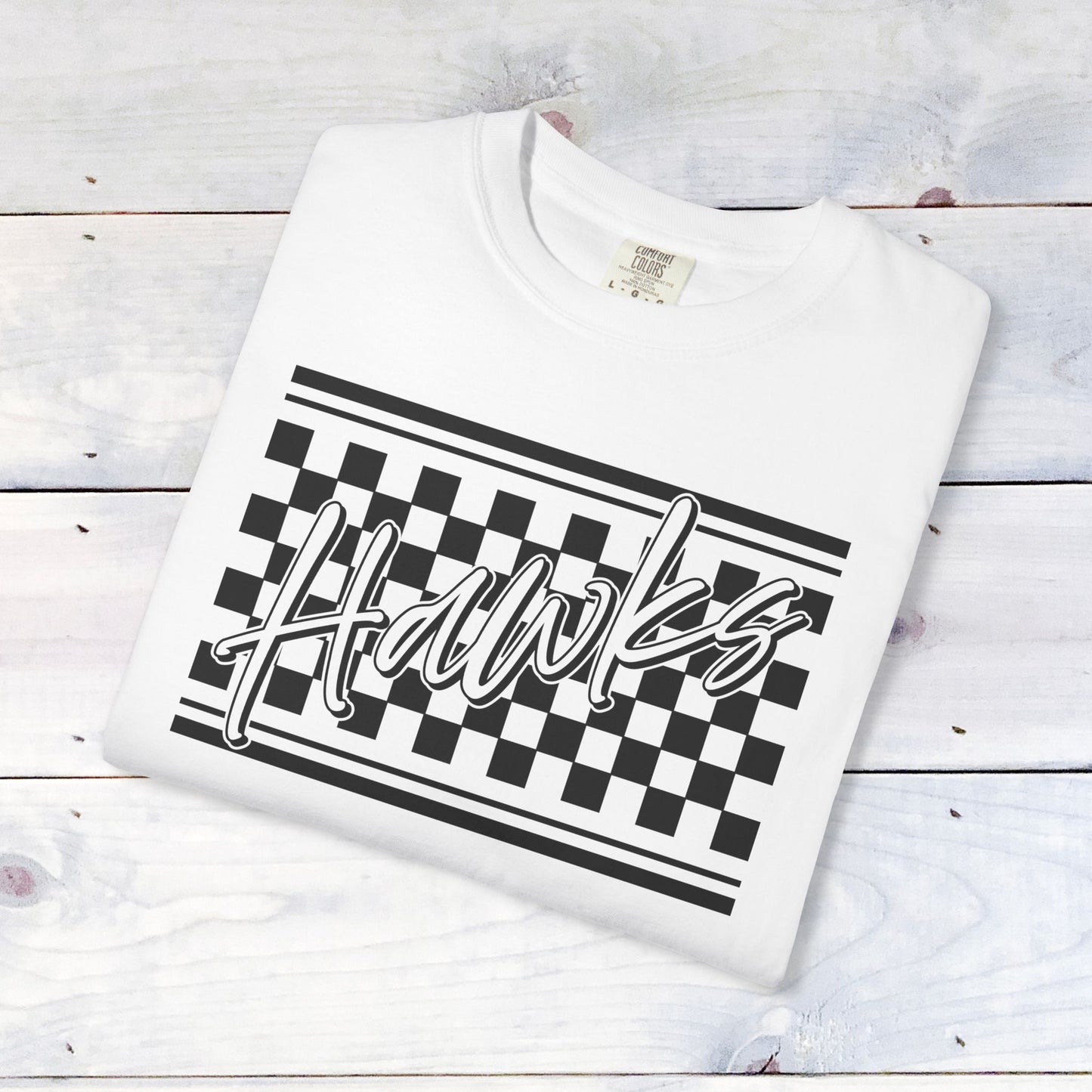 Heath Hawks Checkered Comfort Colors Unisex Tee