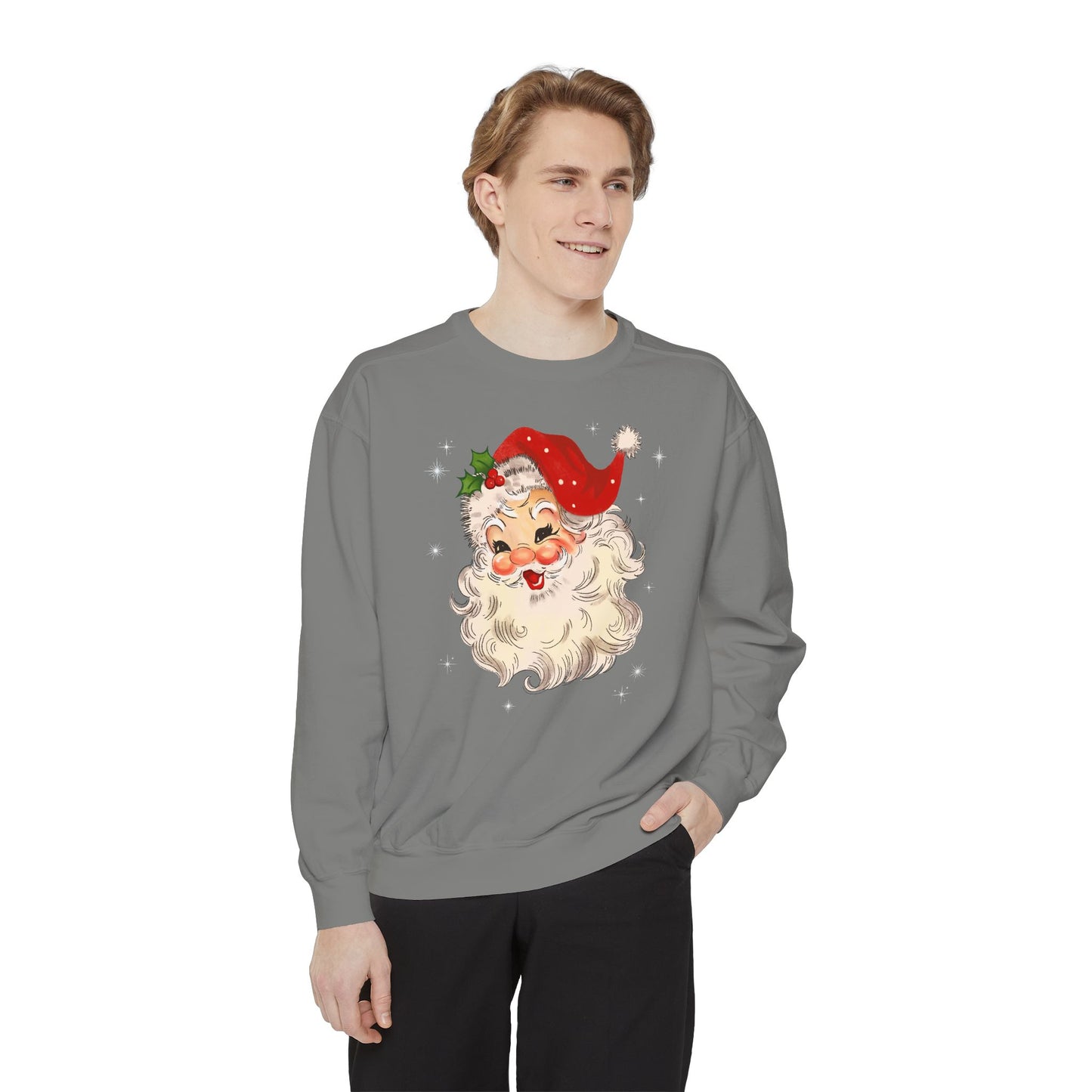 Sparkle Santa Comfort Colors Sweater