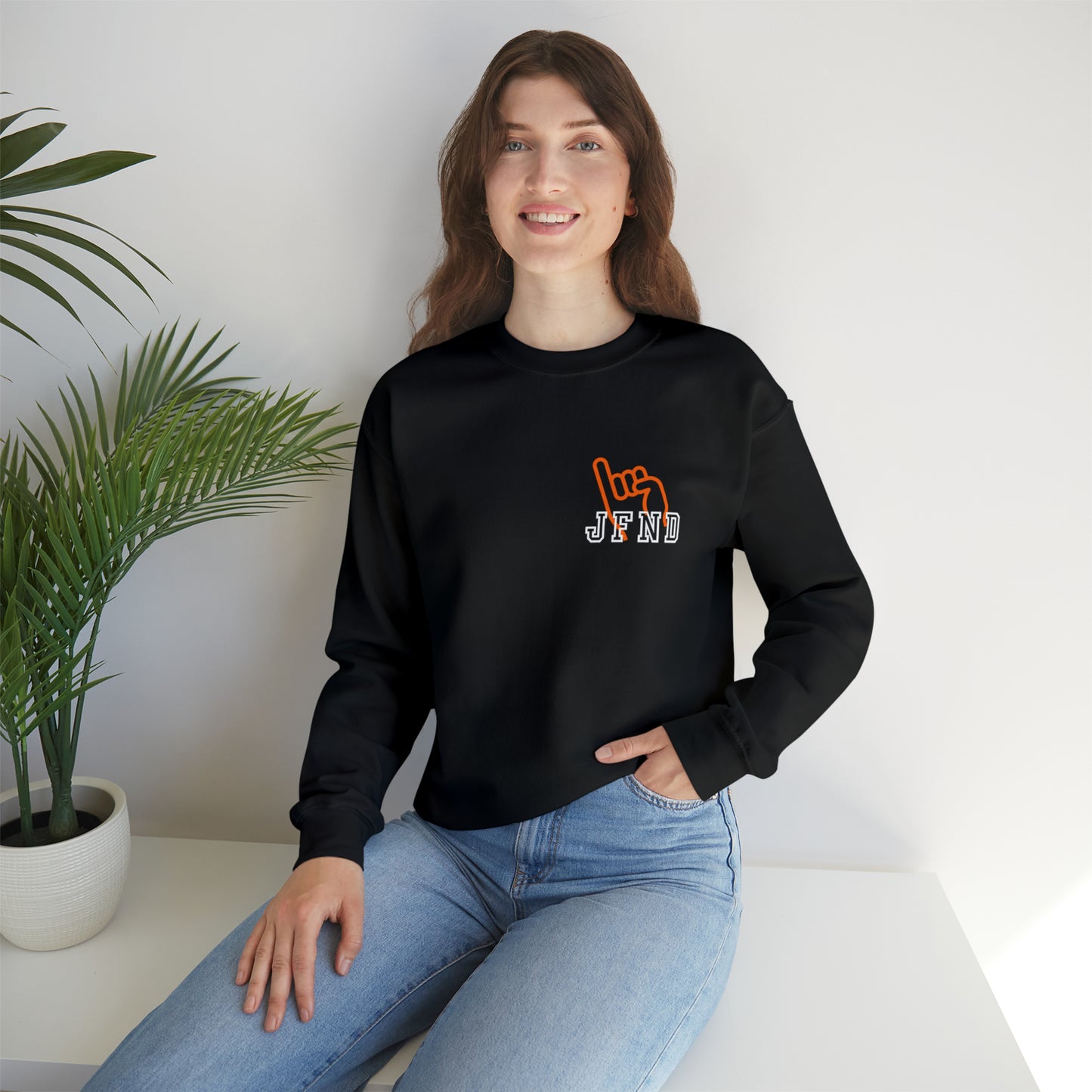 JFND front and Yellowjacket back Sweater