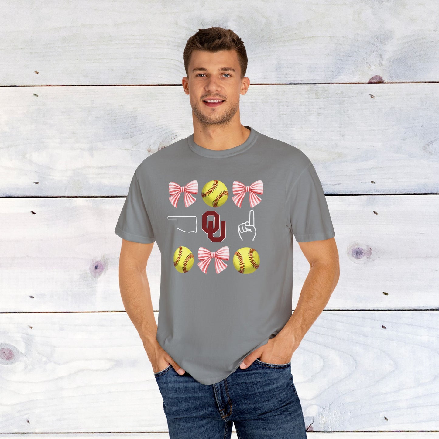 Oklahoma Softball Grid Comfort Colors T
