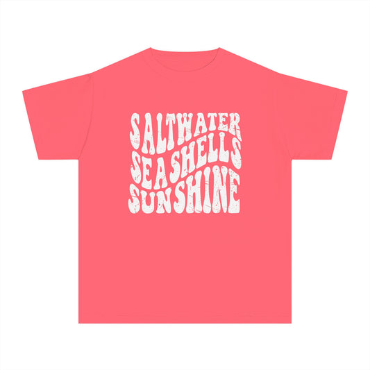 Youth Saltwater, Seashells, Sunshine Comfort Colors Youth Tee