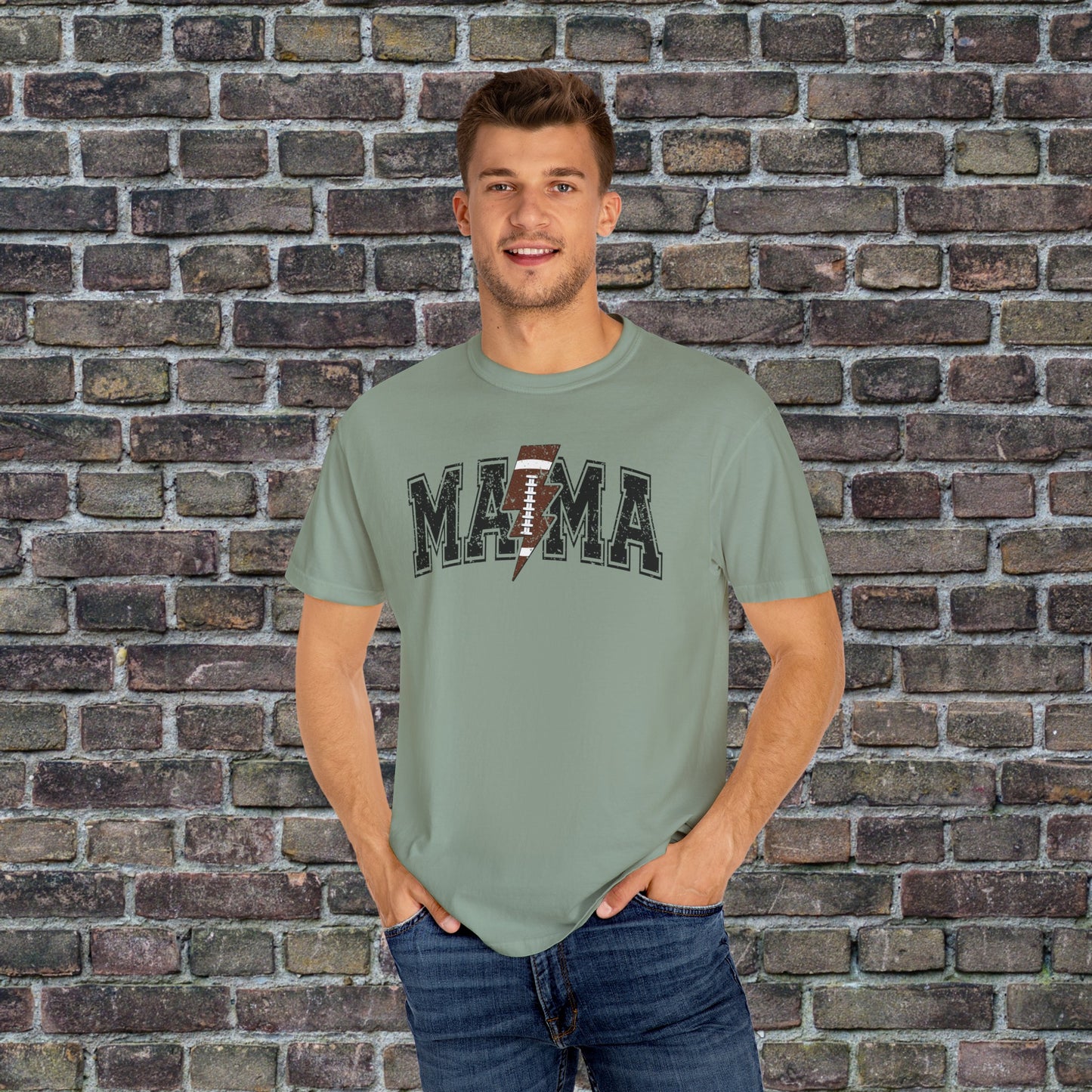 Football Mama Bolt Comfort Colors T