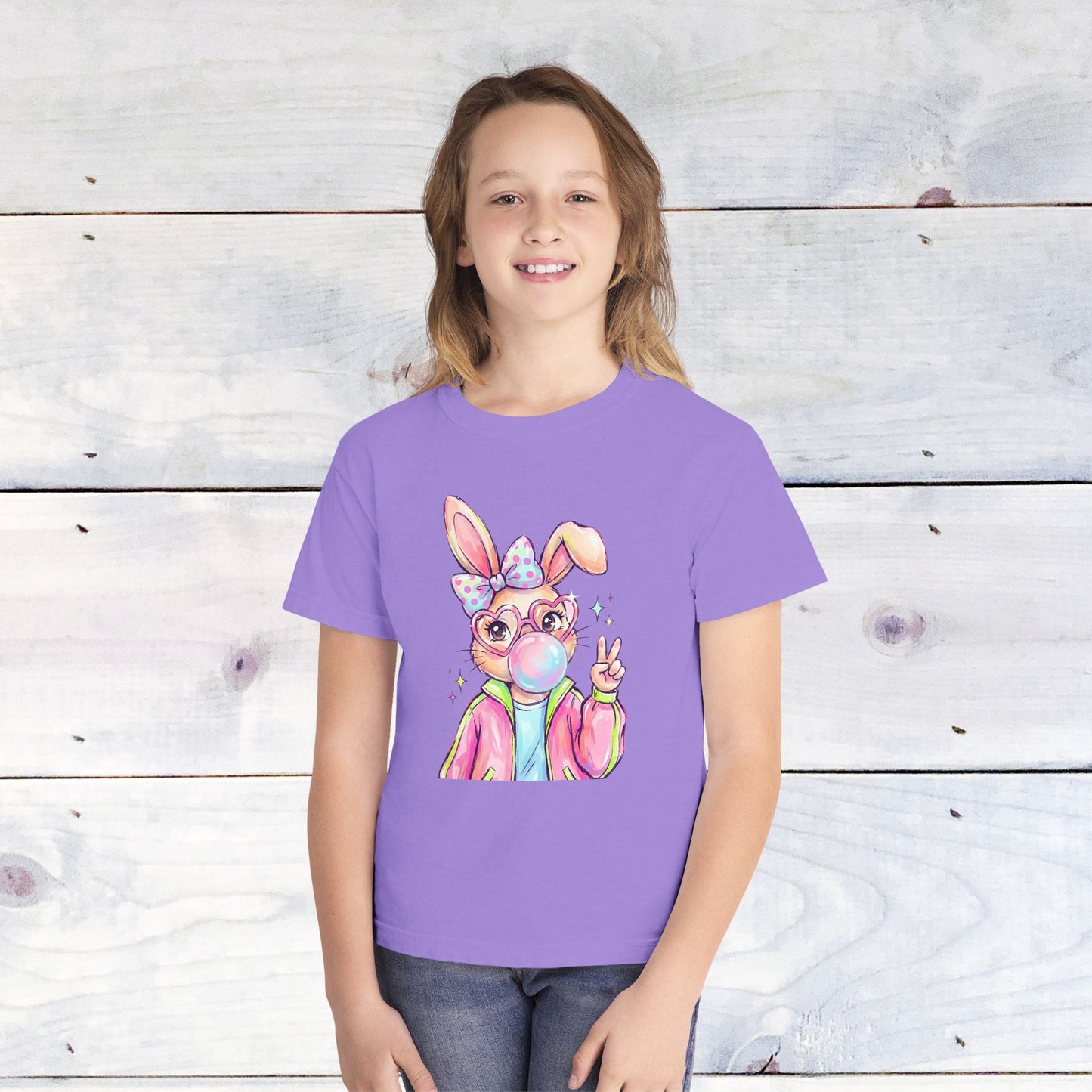 Bunny Bubble Spring Comfort Colors Youth Shirt