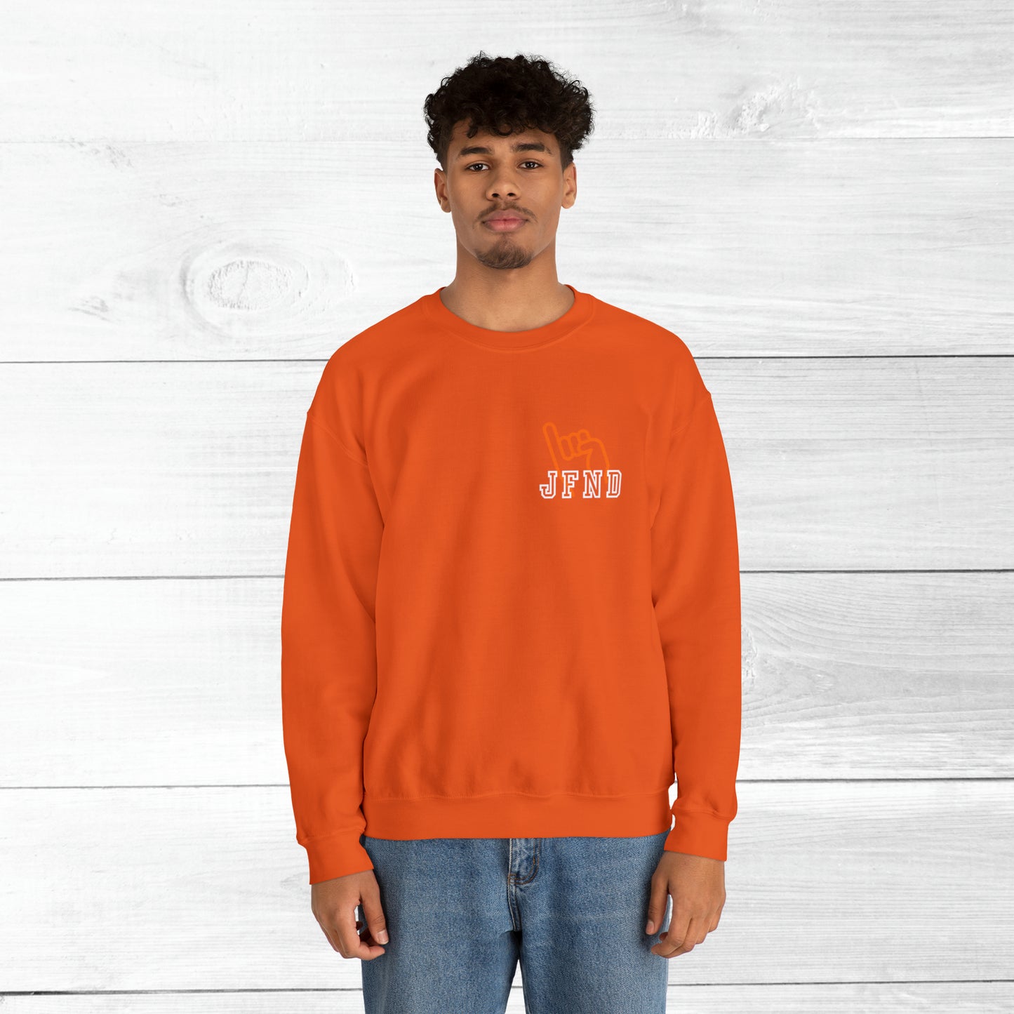 JFND front and Yellowjacket back Sweater