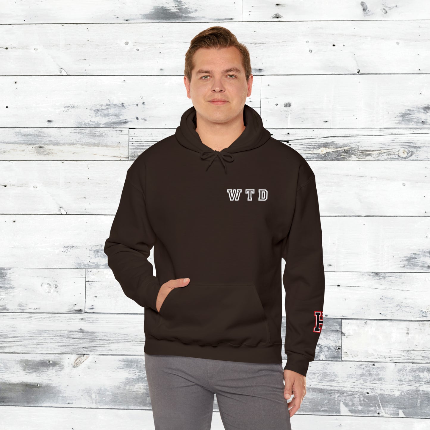 Heath Hawks WTD front Southside Strong back - H Cuff  - Hoodie