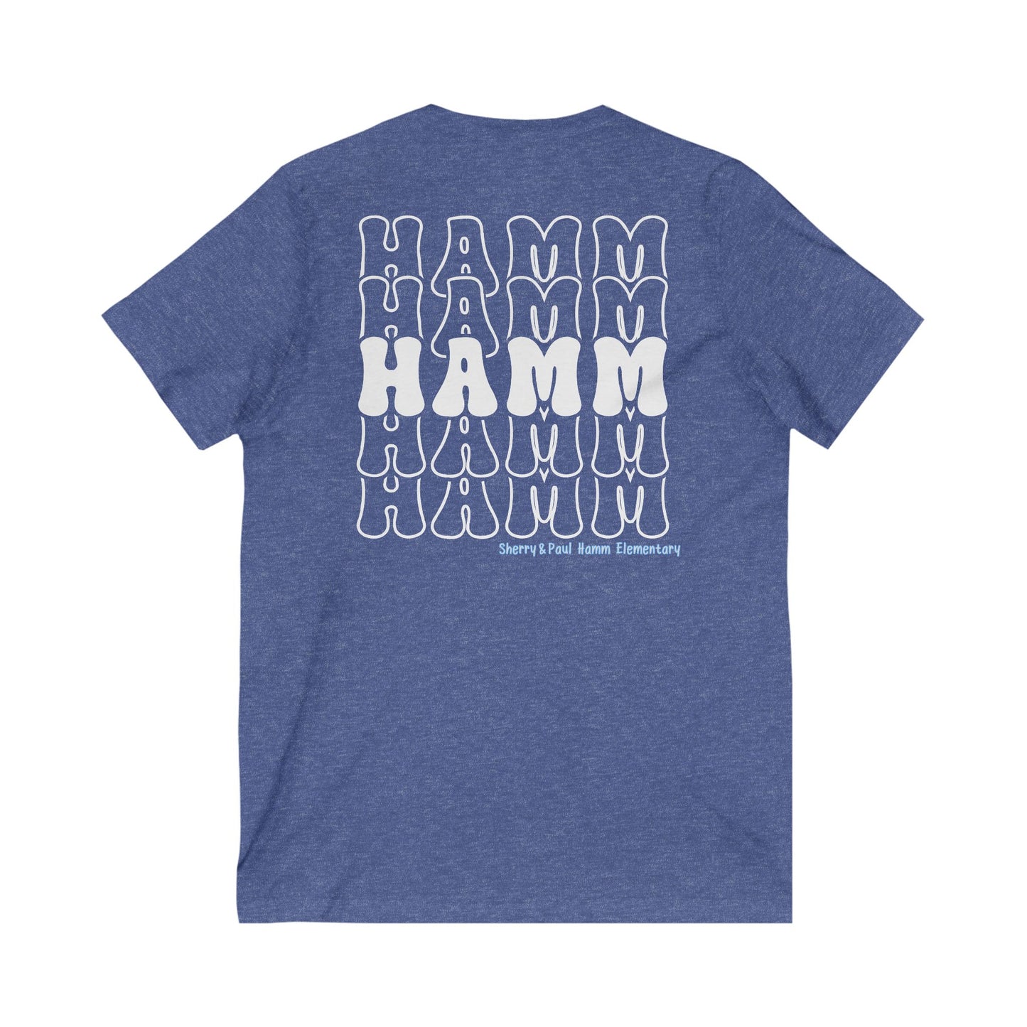 Hamm Unisex V-Neck Tee, Repeat Back:Logo Front