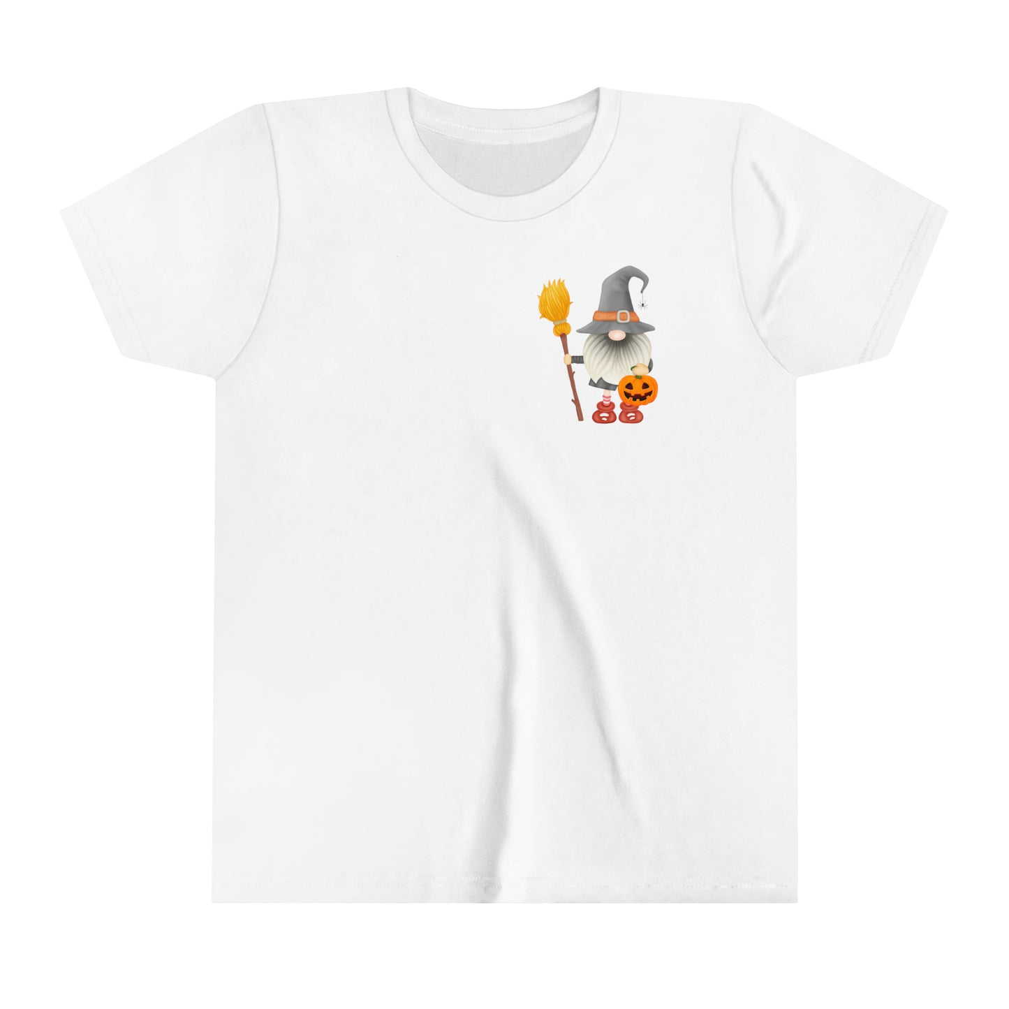 Witch Gnome - with Pumpkin Trick or Treat Pale - Youth Short Sleeve Tee
