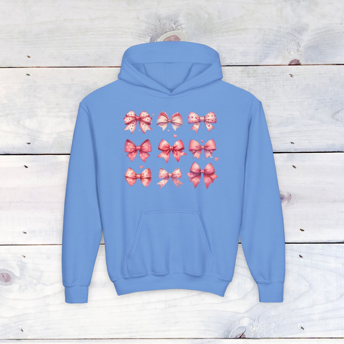 Pinky Bow Grid Youth Hoodie