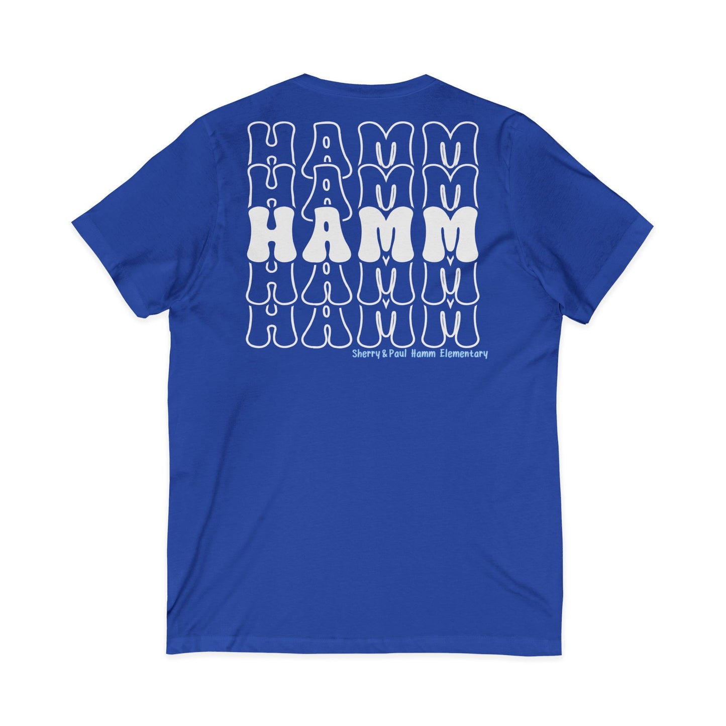 Hamm Unisex V-Neck Tee, Repeat Back:Logo Front