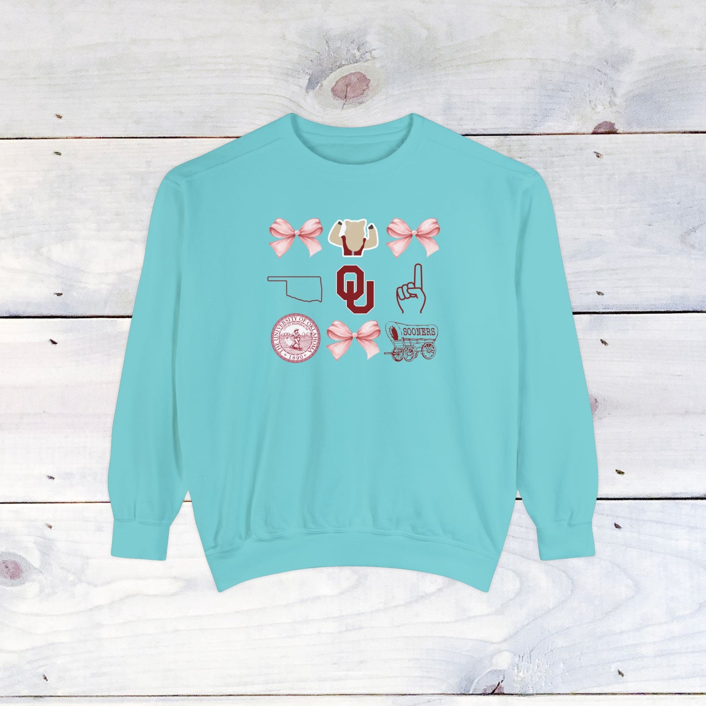 Oklahoma Sooners Bow Comfort Colors Sweater