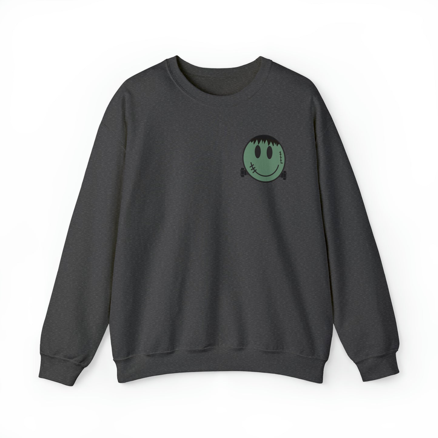 Halloween - Franken Smile Front, Halloween Bolt Back - Sweater / Pullover