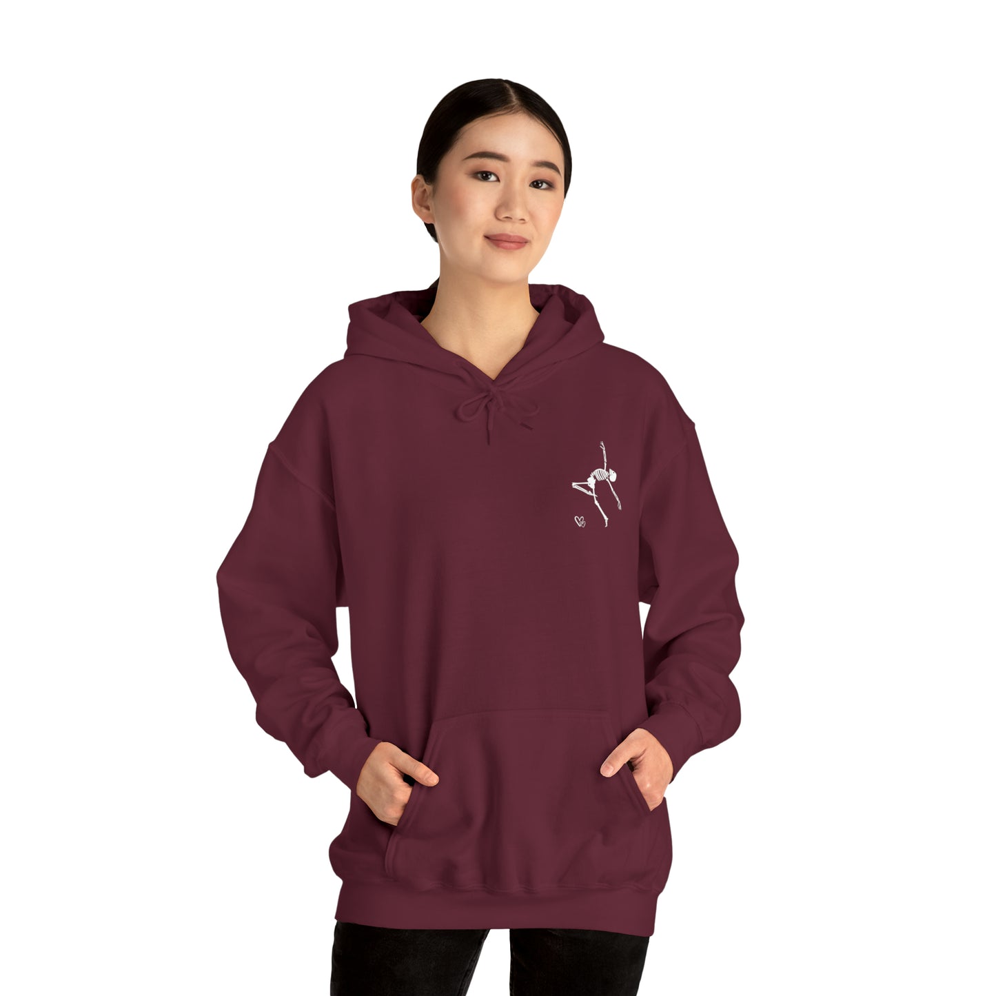 Dancing Skeleton Hoodie- Dancing Skeleton Front- Multi -Dancing Skeleton Back, Mutliple Color Options, Unisex Heavy Blend™ Hooded Sweatshirt