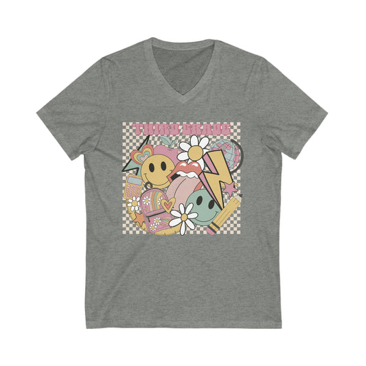 Third Grade Unisex V-Neck Tee