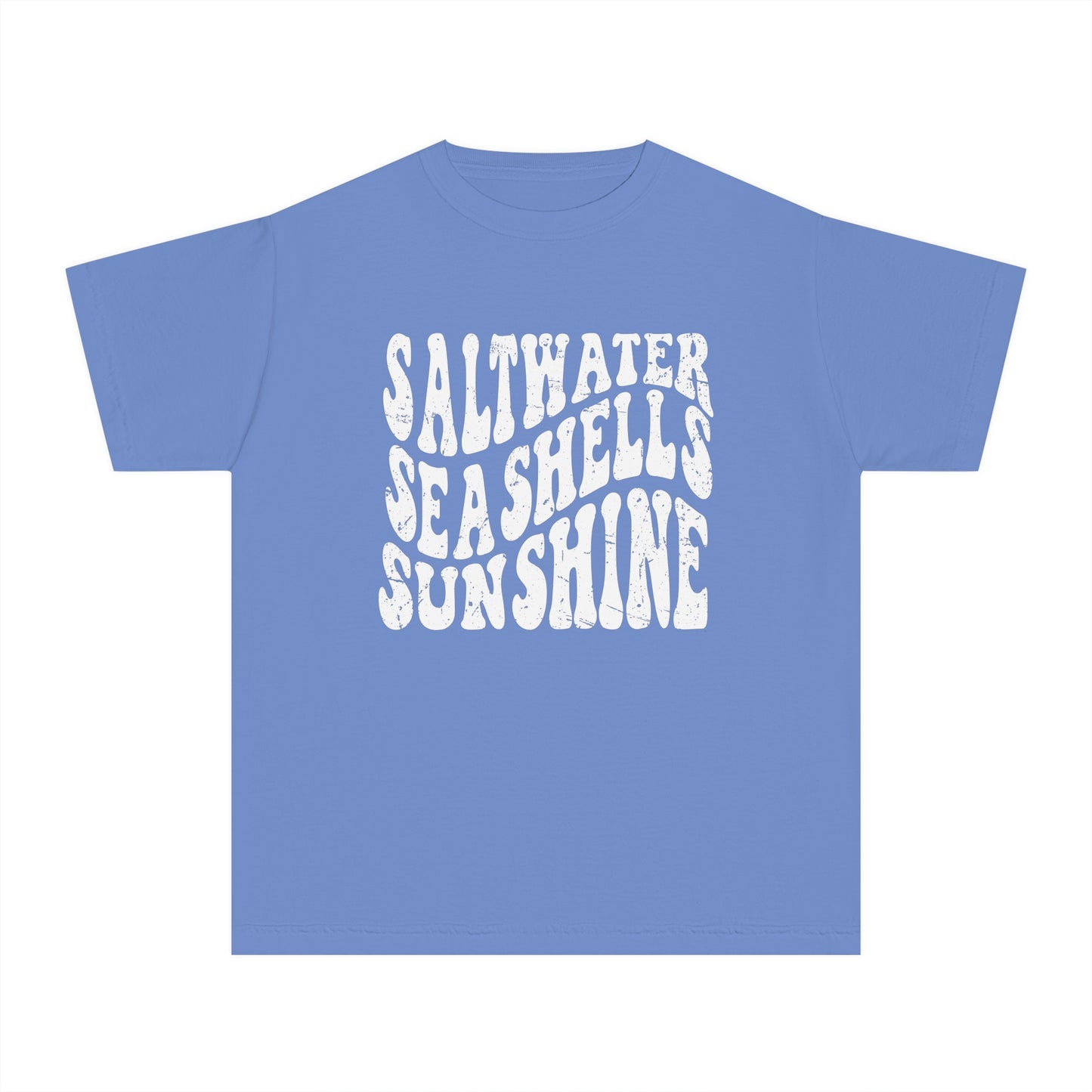 Youth Saltwater, Seashells, Sunshine Comfort Colors Youth Tee
