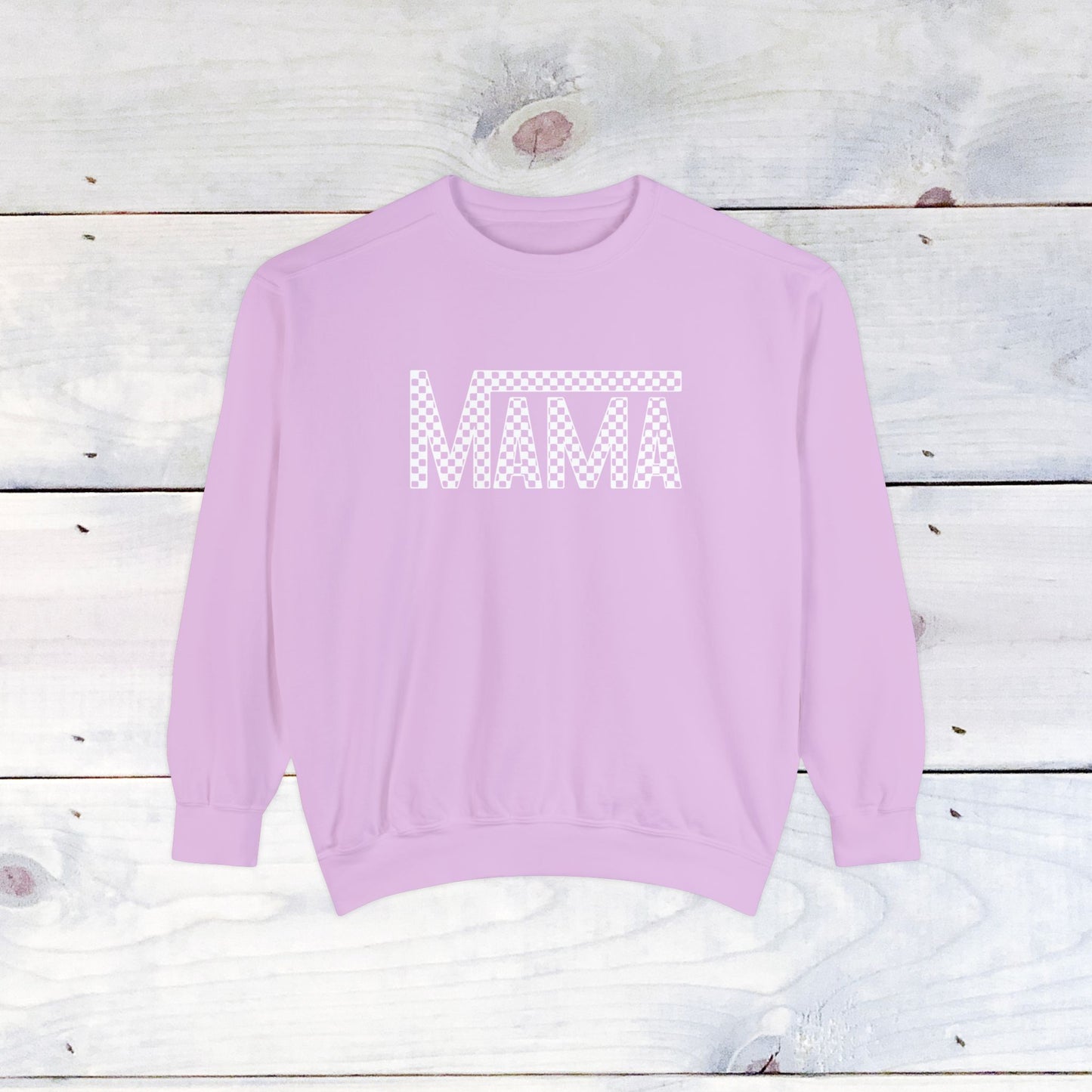 Mama Checkered Comfort Colors Sweater