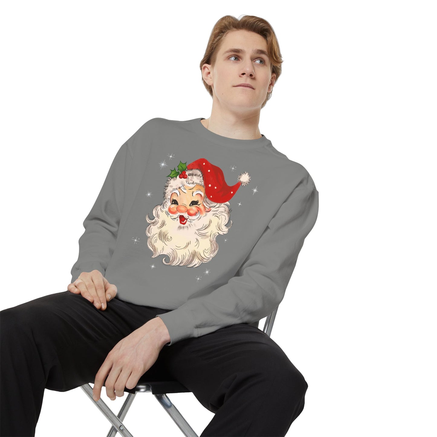 Sparkle Santa Comfort Colors Sweater