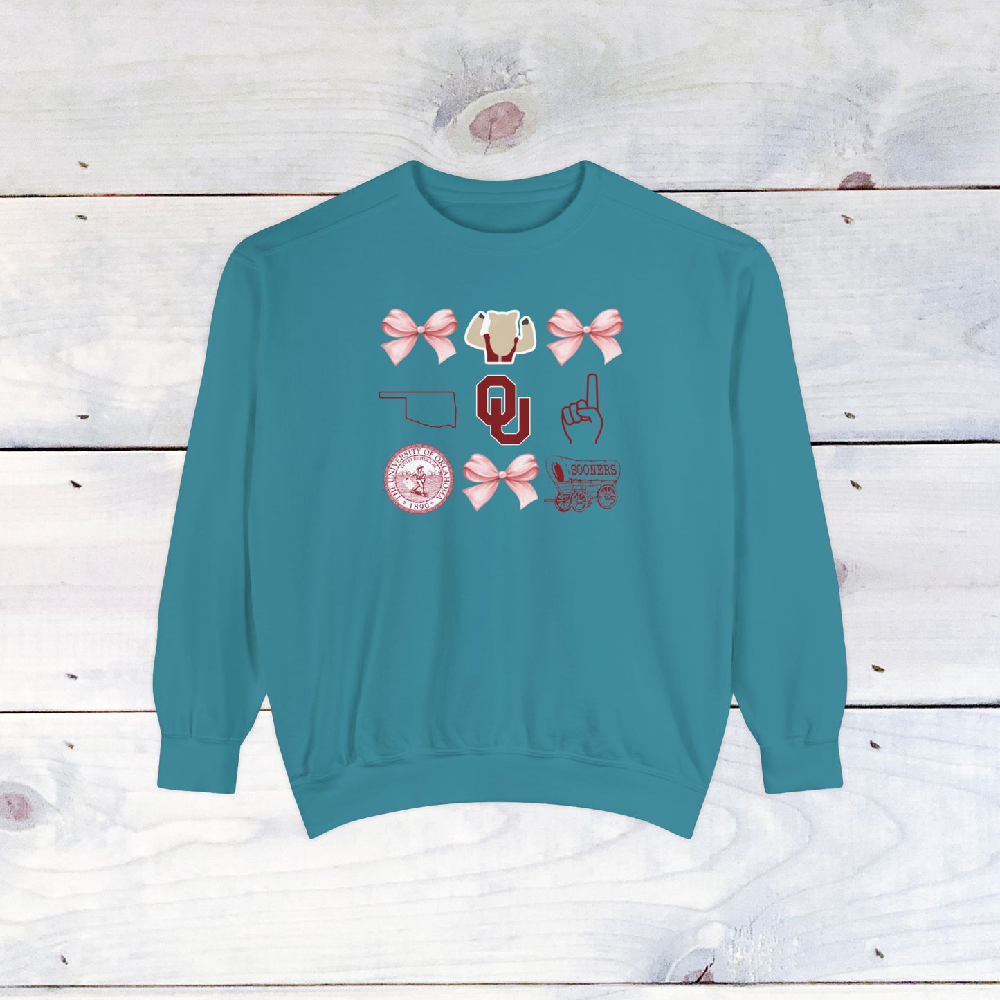 Oklahoma Sooners Bow Comfort Colors Sweater