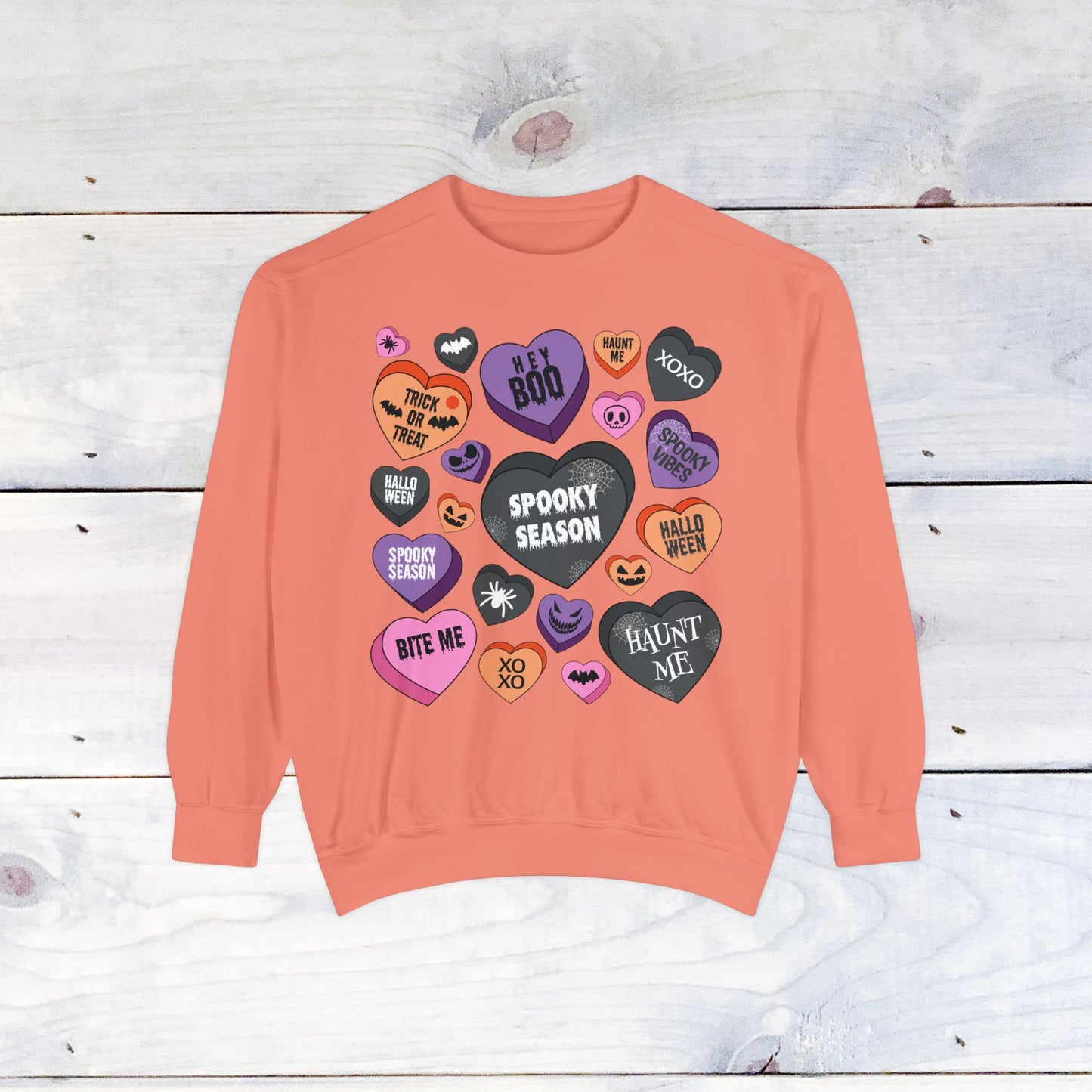 Halloween Conversation Hearts - Comfort Colors Sweater