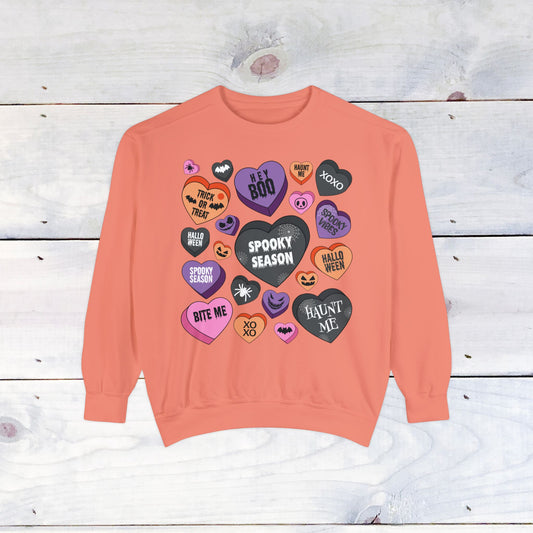 Halloween Conversation Hearts - Comfort Colors Sweater