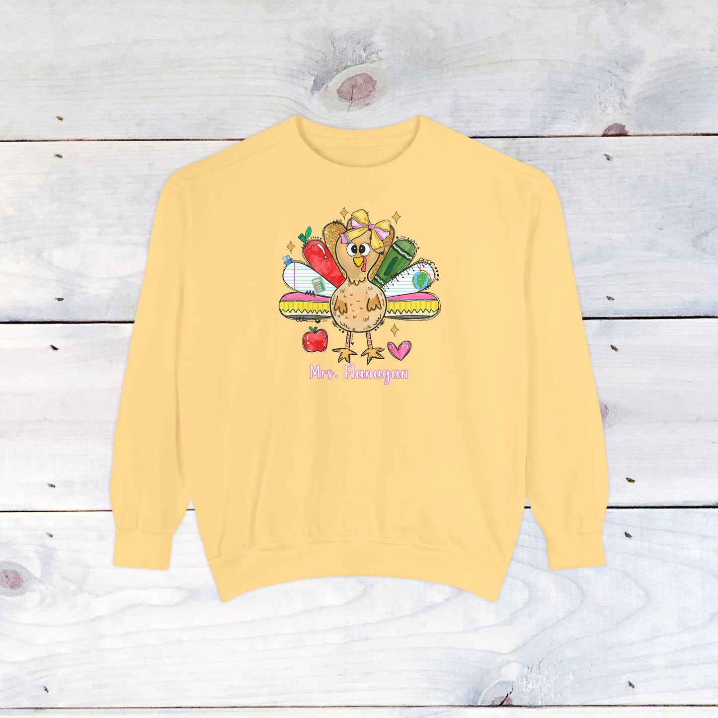 Teacher Turkey Unisex Comfort Colors Sweater